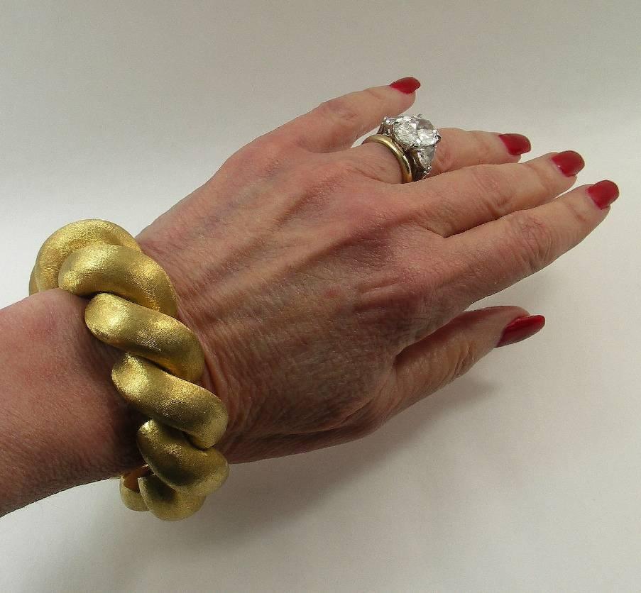 Women's Large Link Brushed Finish Gold San Marco Bracelet