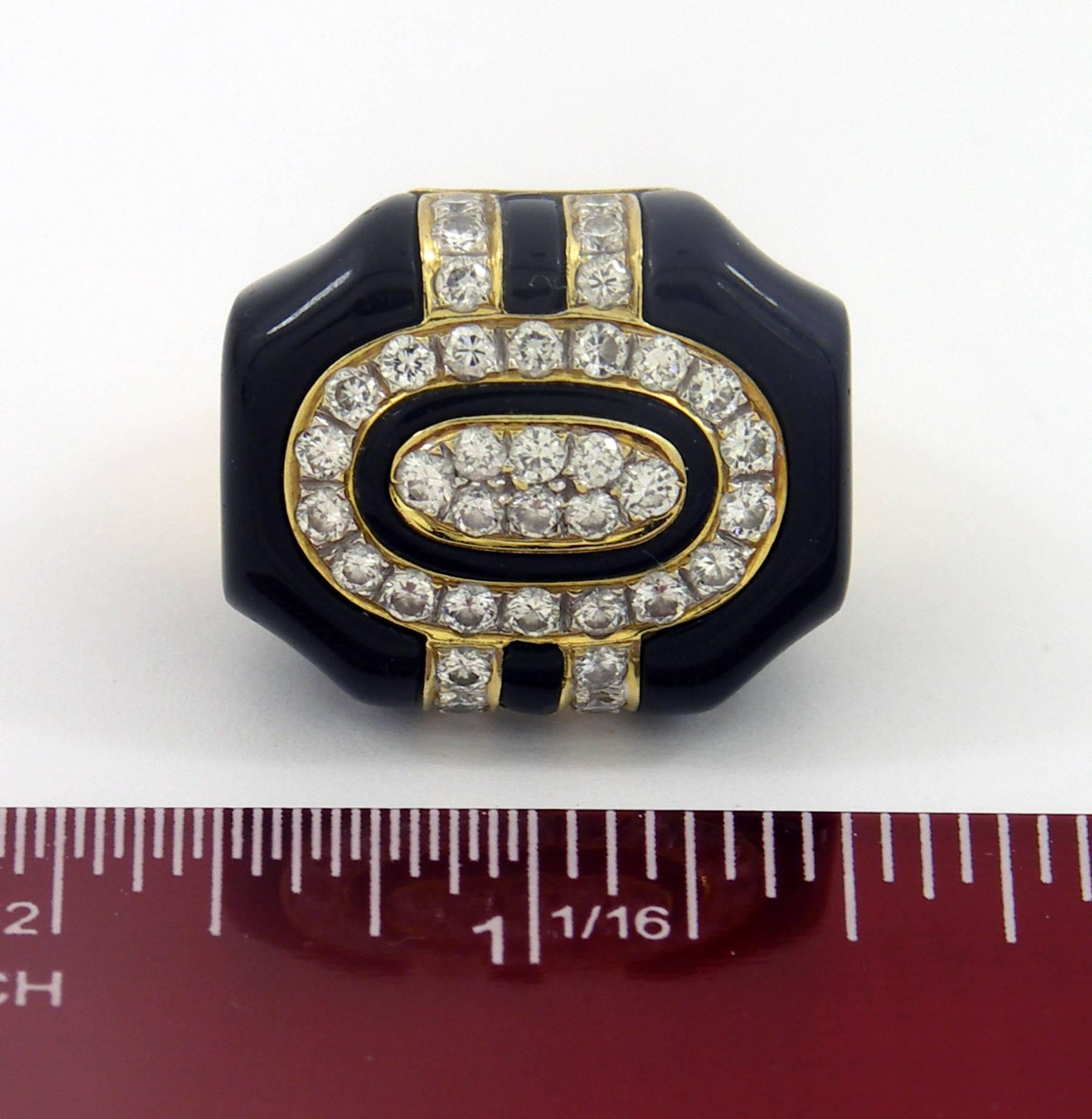 Onyx Diamond Gold Ring 5