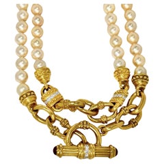 Judith Ripka 18k Gold Classic Revive Perlenkette mit besonderen Eigenschaften