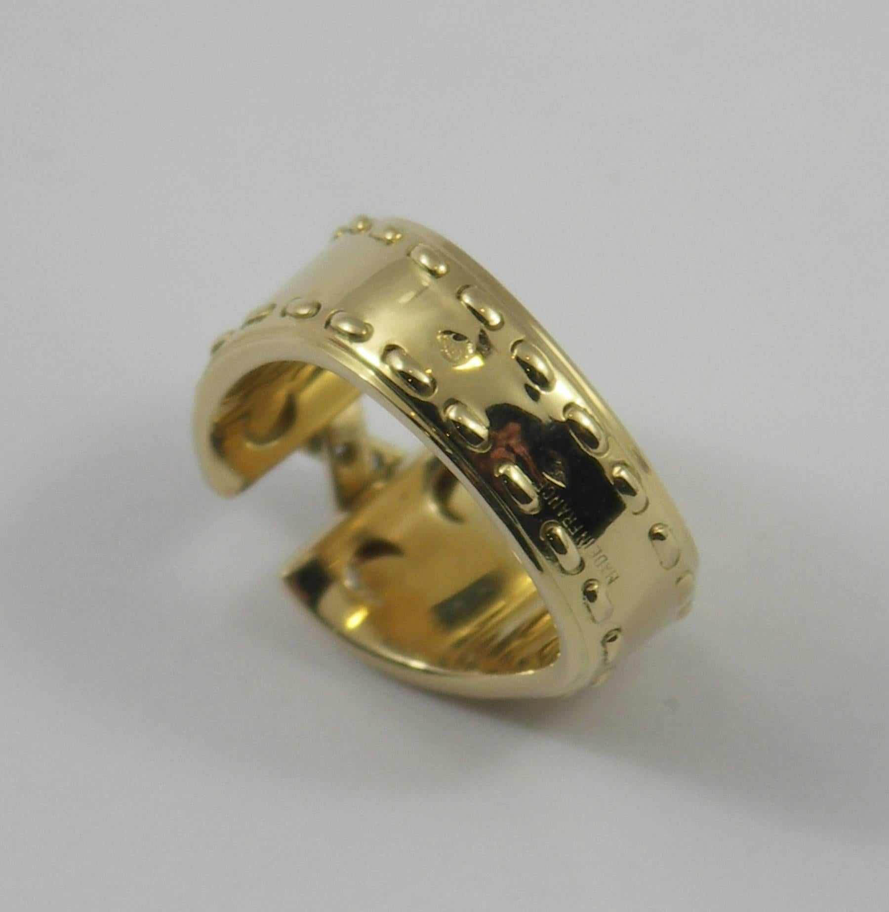 Women's or Men's Hermès Diamond Gold Ring
