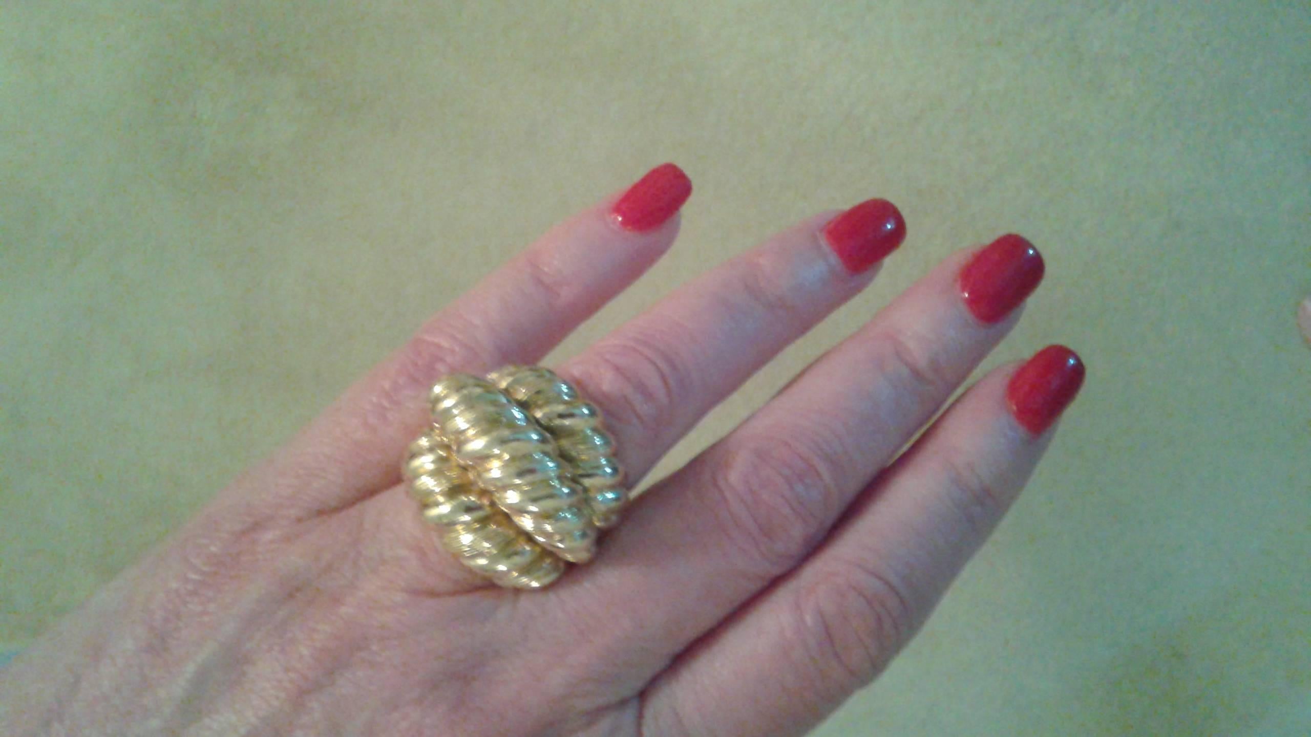 Hammerman Brothers Gold Rope Design Ring 4