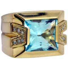 Versace Gold Topaz Diamond Ring