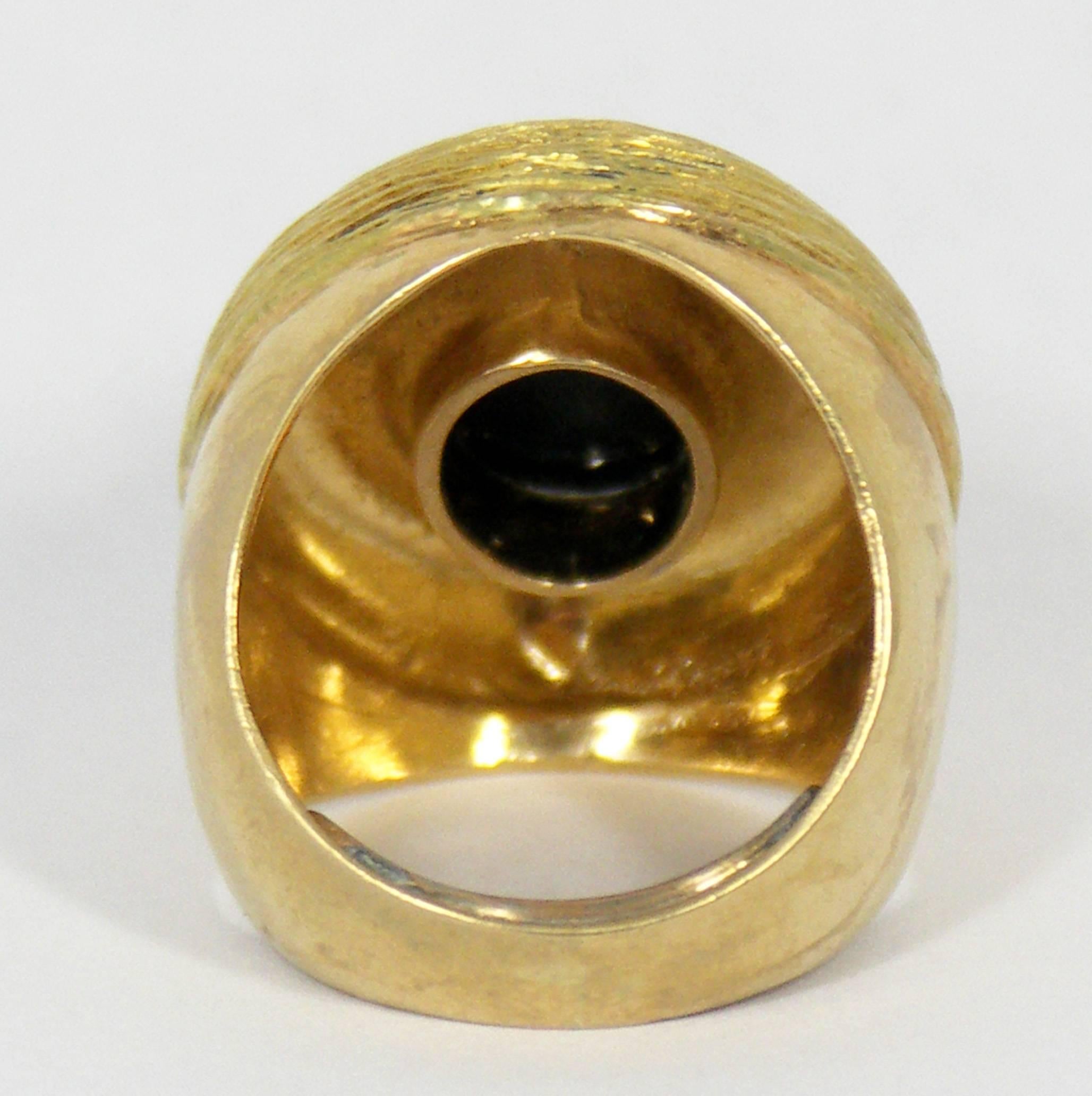 Women's Stylish Gold, Lapis and Blue Enamel Ring