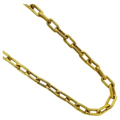 Vintage 14K Yellow Gold Textured Neck Chain Ideal for Every Day Wear