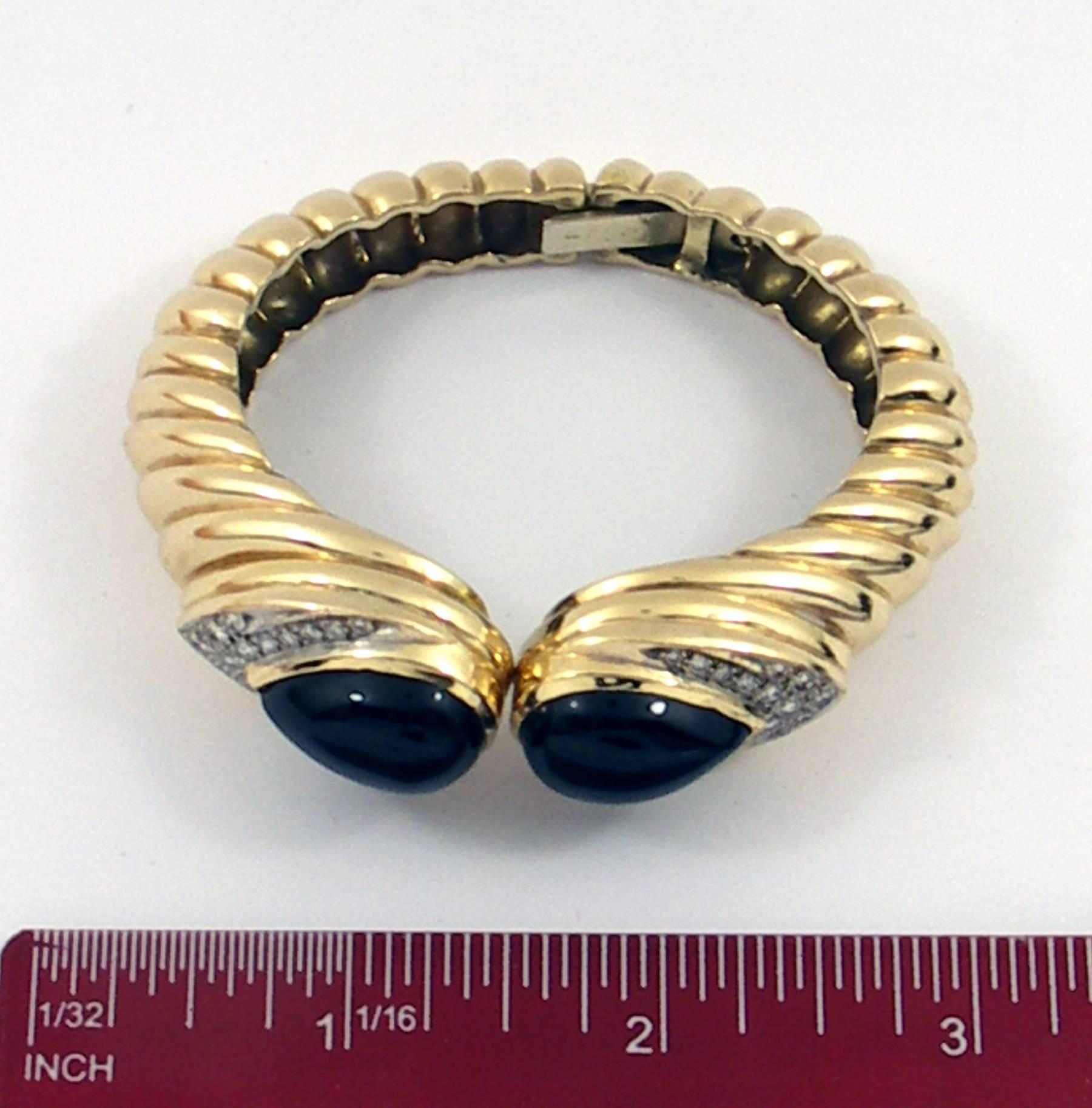 Onyx Diamond Gold Tiered Bracelet 2