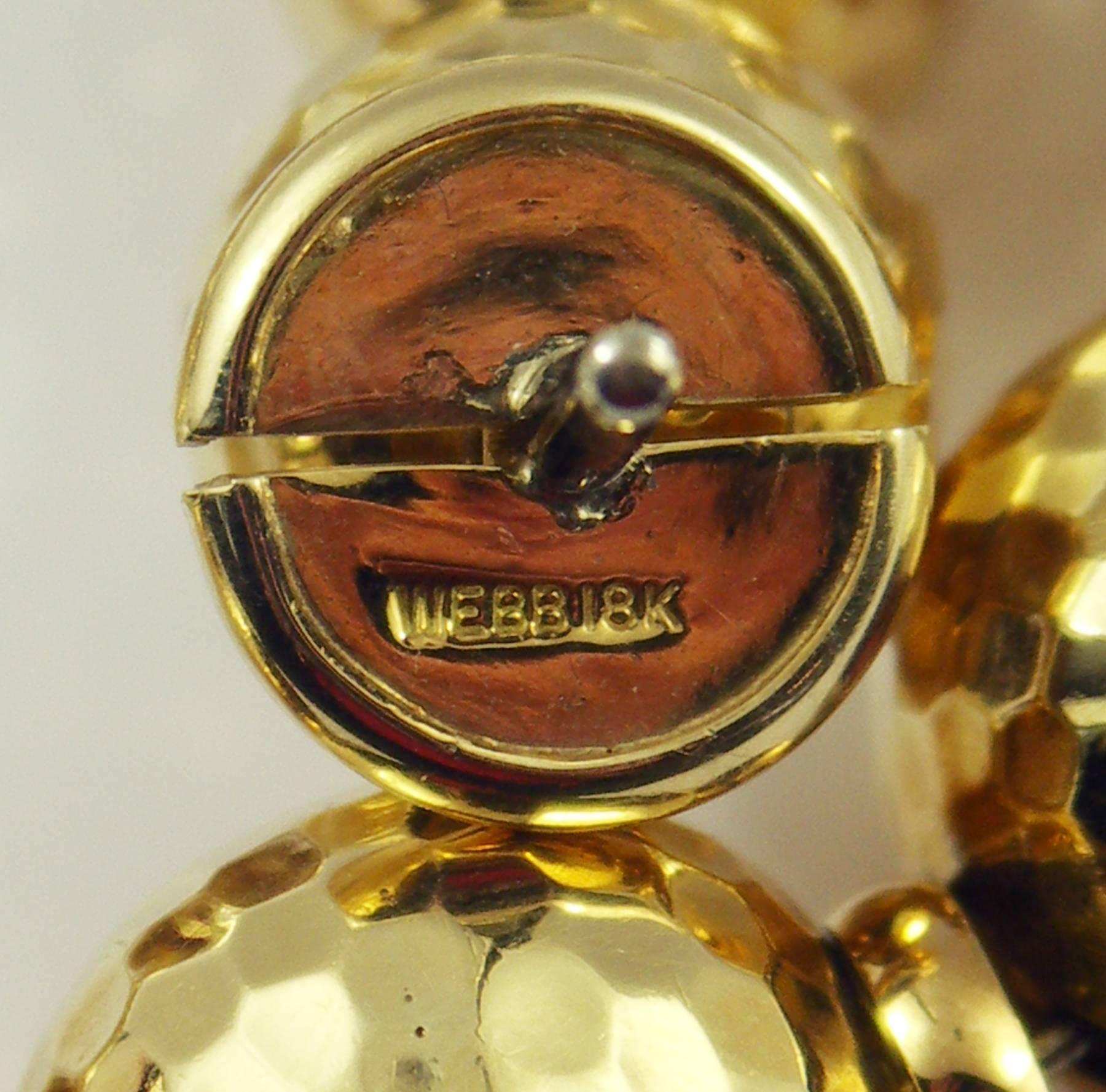 David Webb Hammered Gold Ball Necklace 2