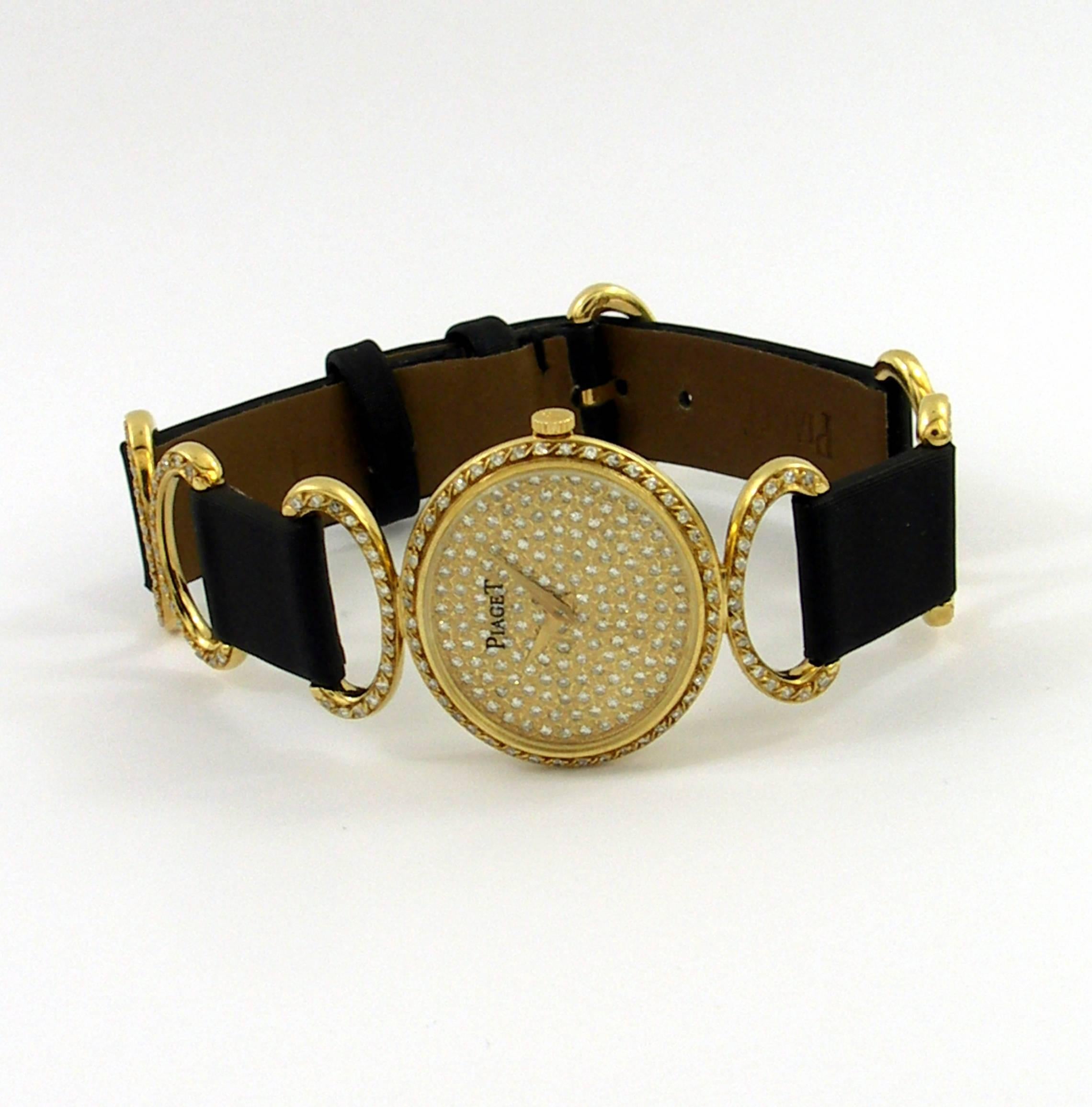 Piaget Ladies Yellow Gold Diamond Watch/Wristwatch In Excellent Condition In Palm Beach, FL