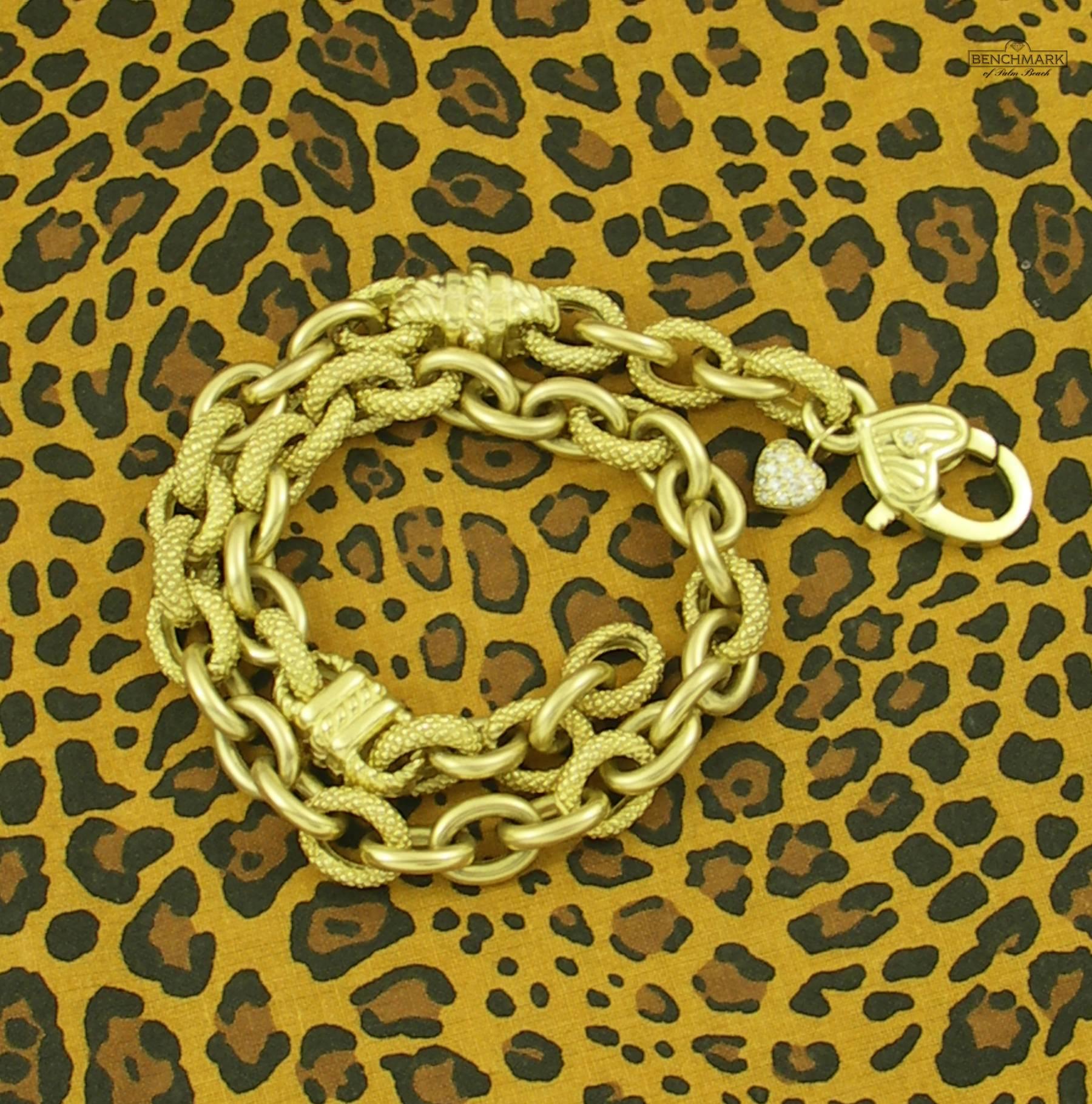 Diamonds Gold Link Necklace In Excellent Condition In Palm Beach, FL