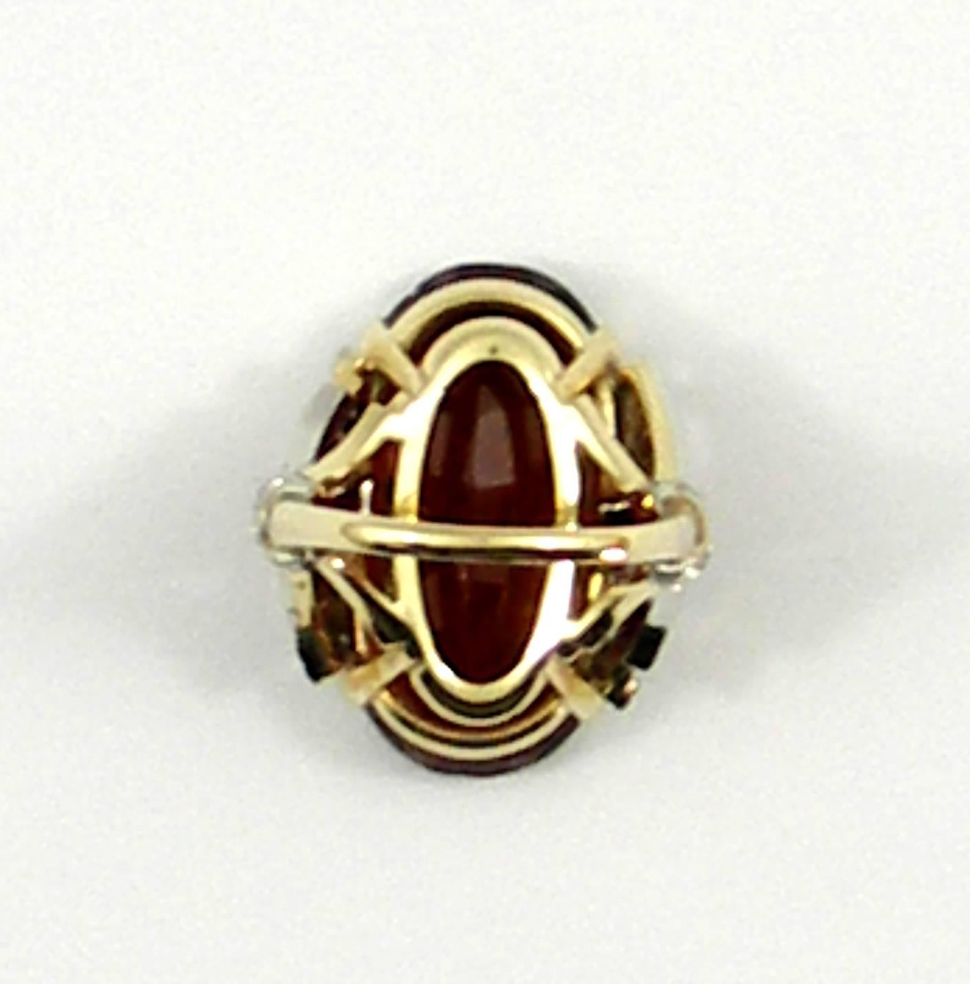 Mid-20th Century Citrine Diamond and Ruby Ring 2