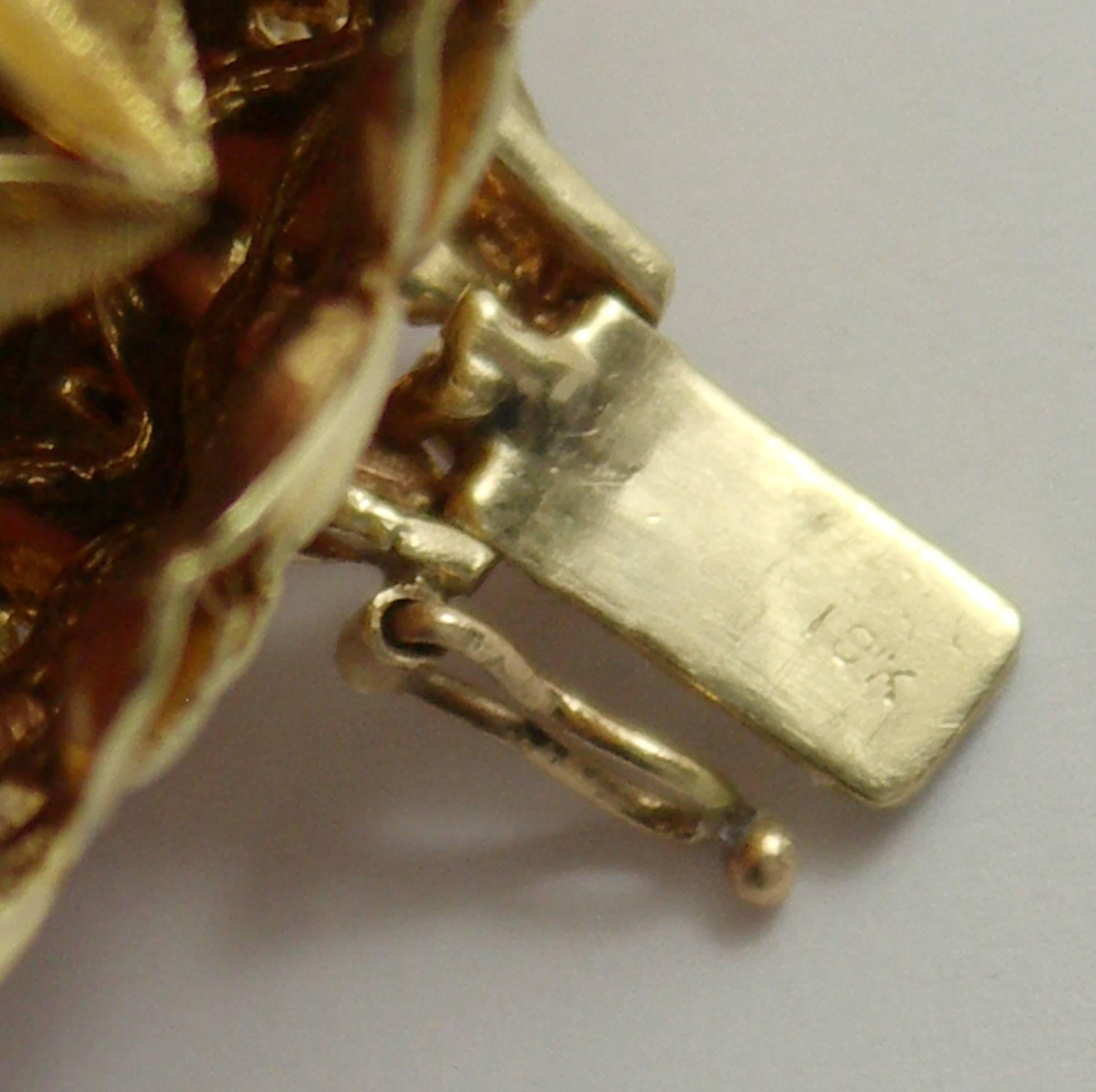 Mid-Century Sapphire Turquoise Diamond Gold Bracelet 3