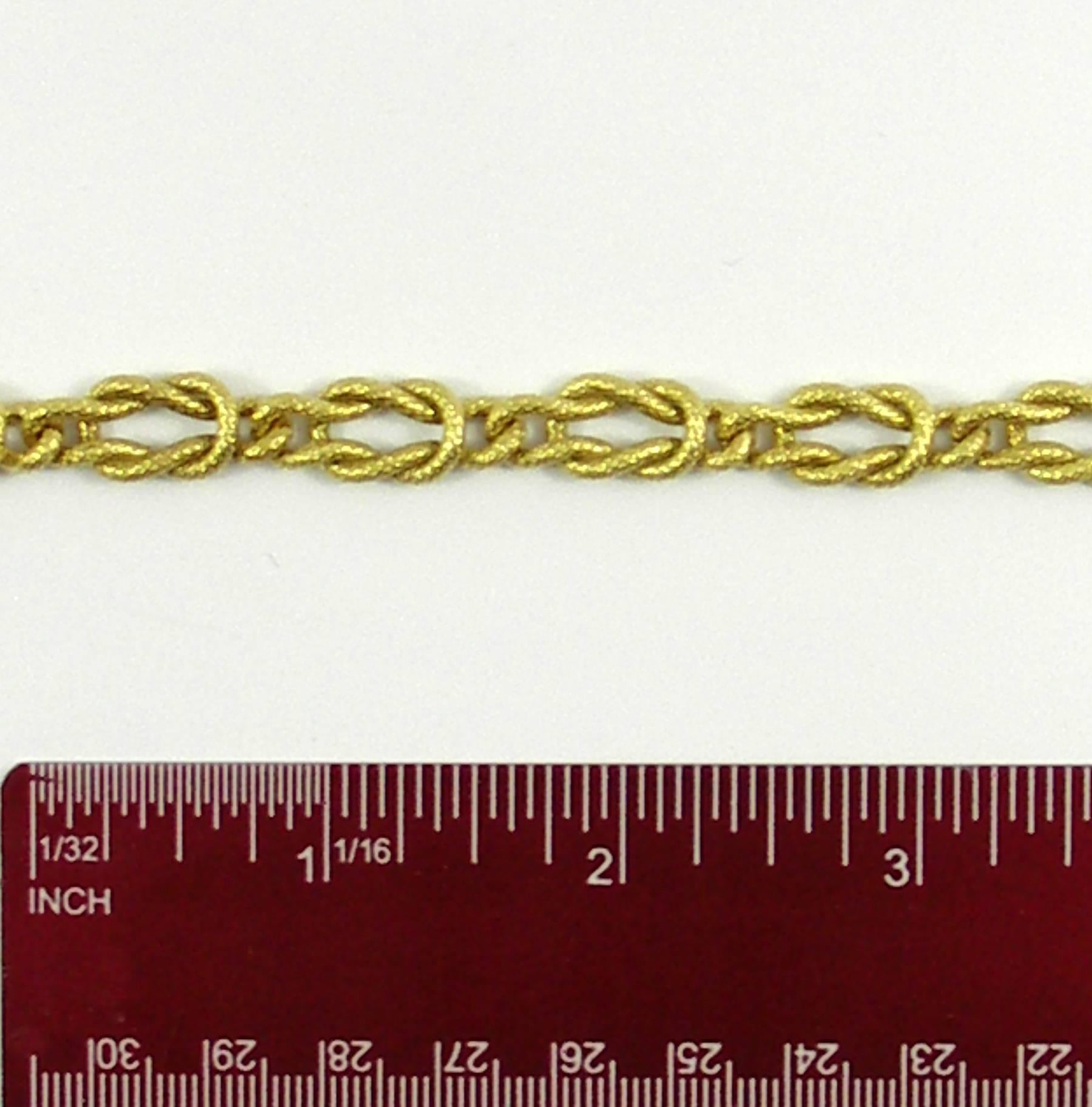 Interlocking Yellow Gold Knot Link Necklace 1