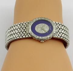 Piaget Ladies White Gold Pavé Diamond Lapis Lazuli Dial Wristwatch