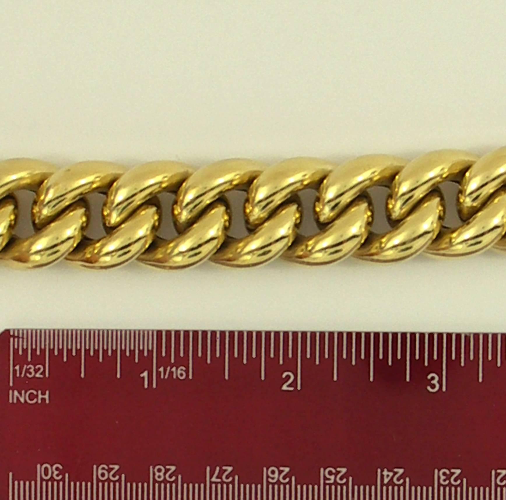 Puffed Gold Curb Link Bracelet 2