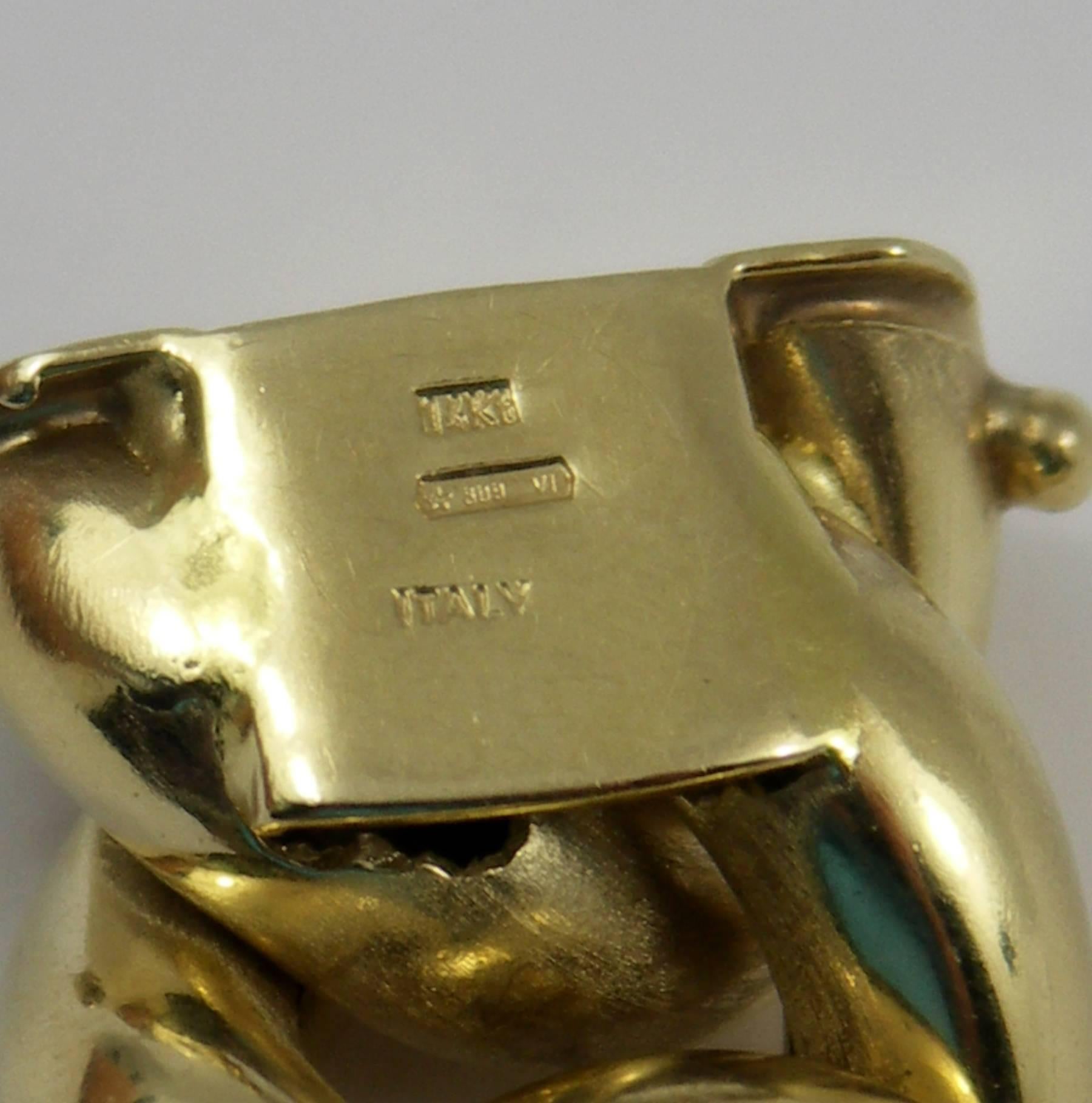 Puffed Gold Curb Link Bracelet 4