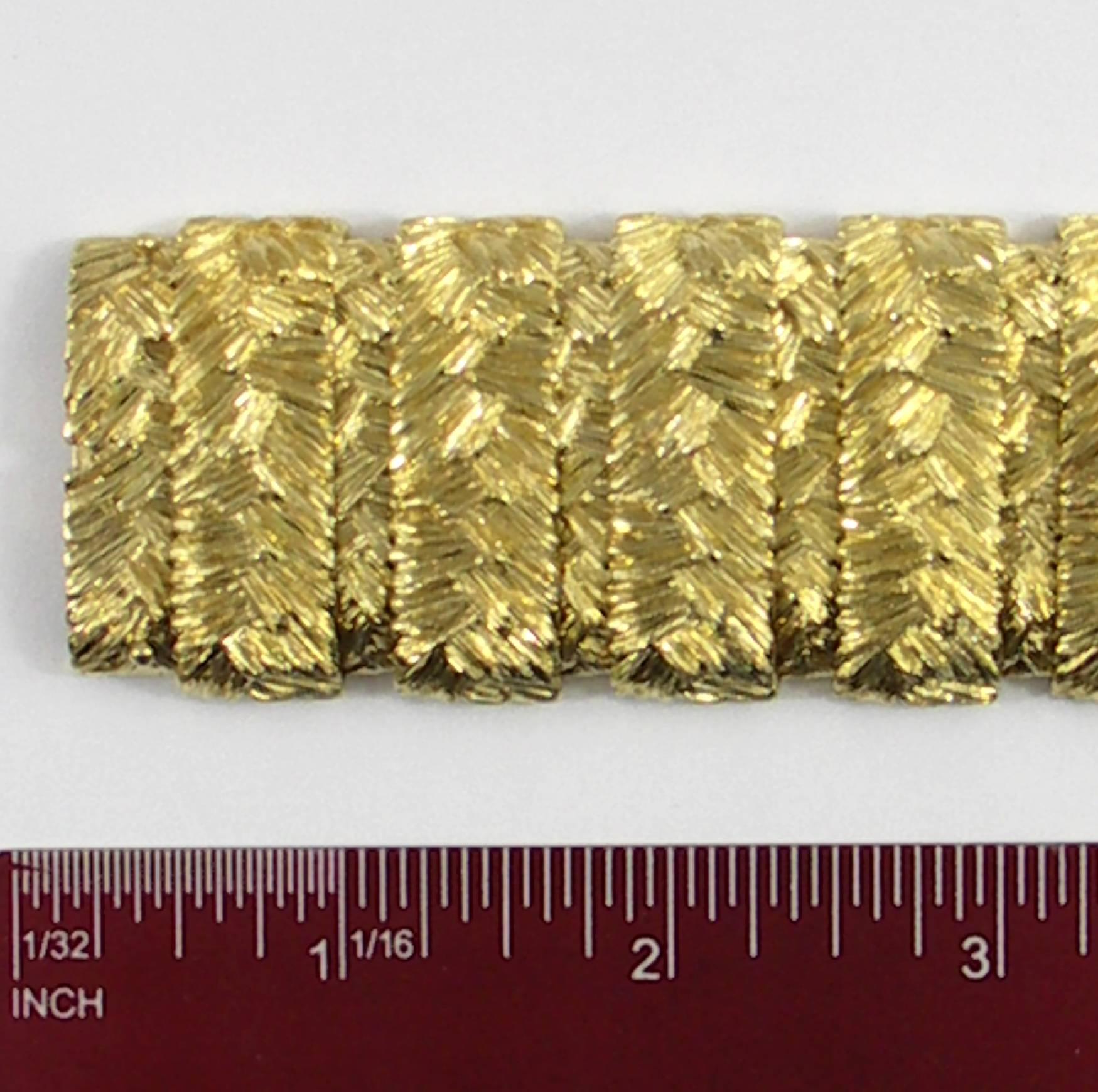 Deep Relief Organic Textured Gold Bracelet 1