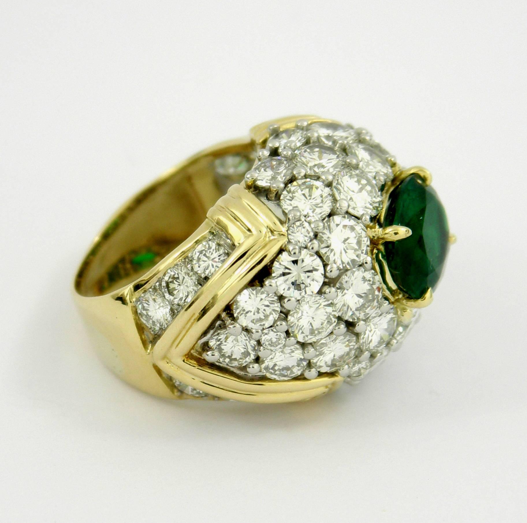 Brilliantly Captivating Emerald and Diamond Ring 4