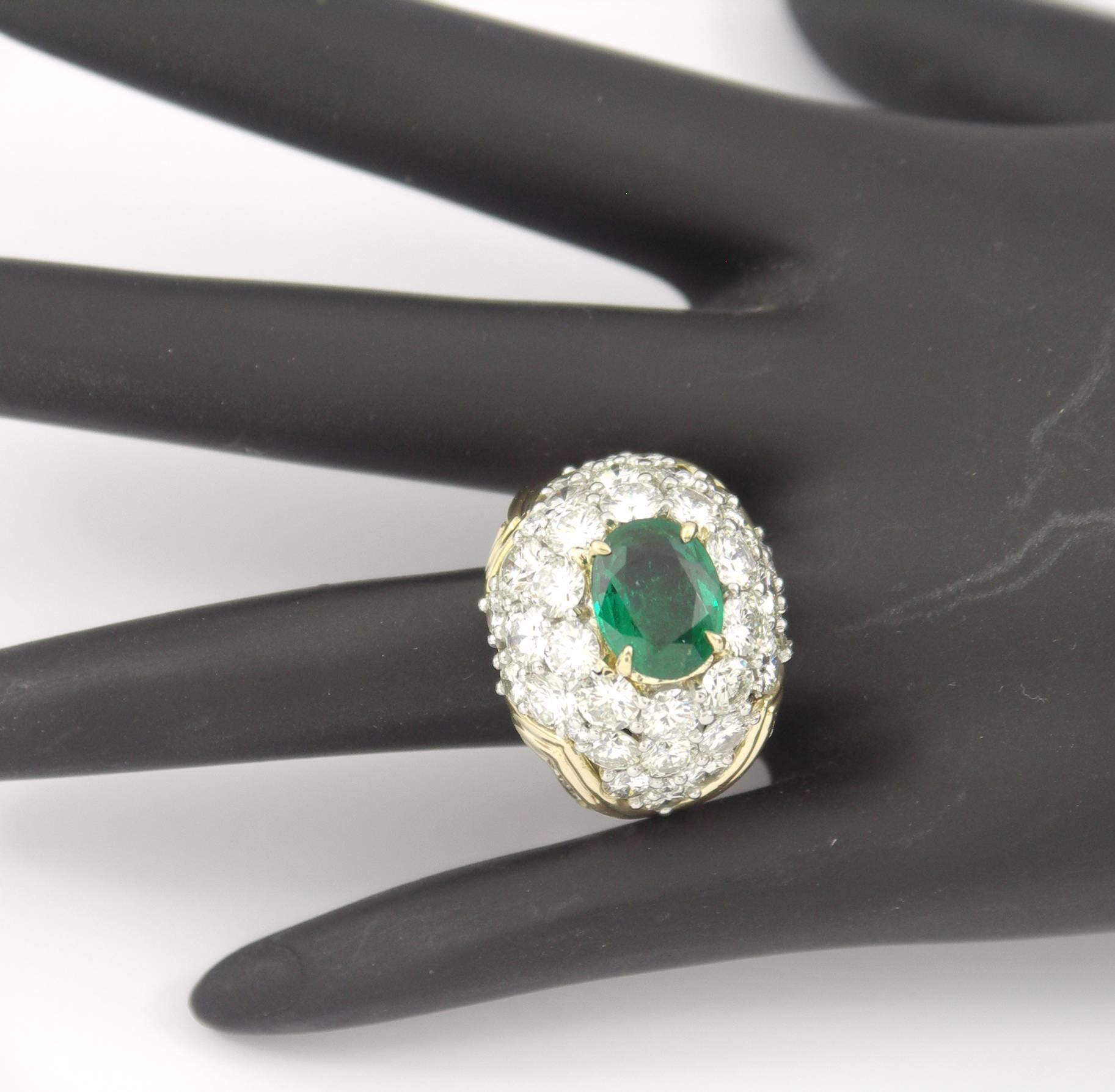 Brilliantly Captivating Emerald and Diamond Ring 1