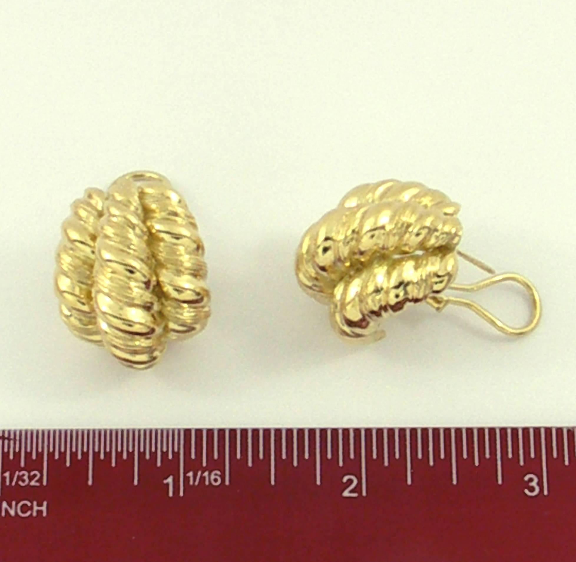 Yellow Gold Twisted Rope Earrings 2