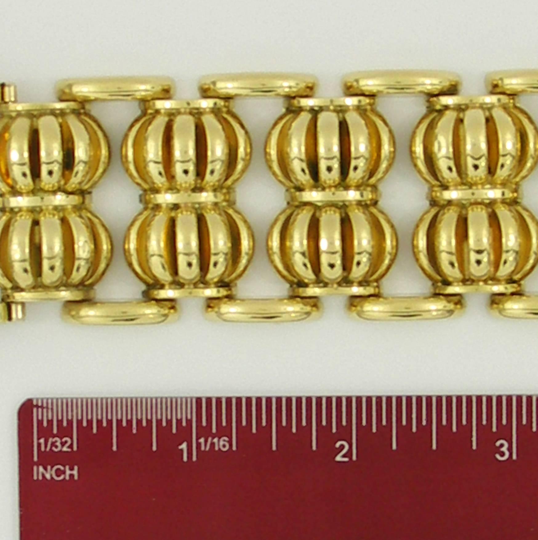 Midcentury Large Gold Bracelet 3