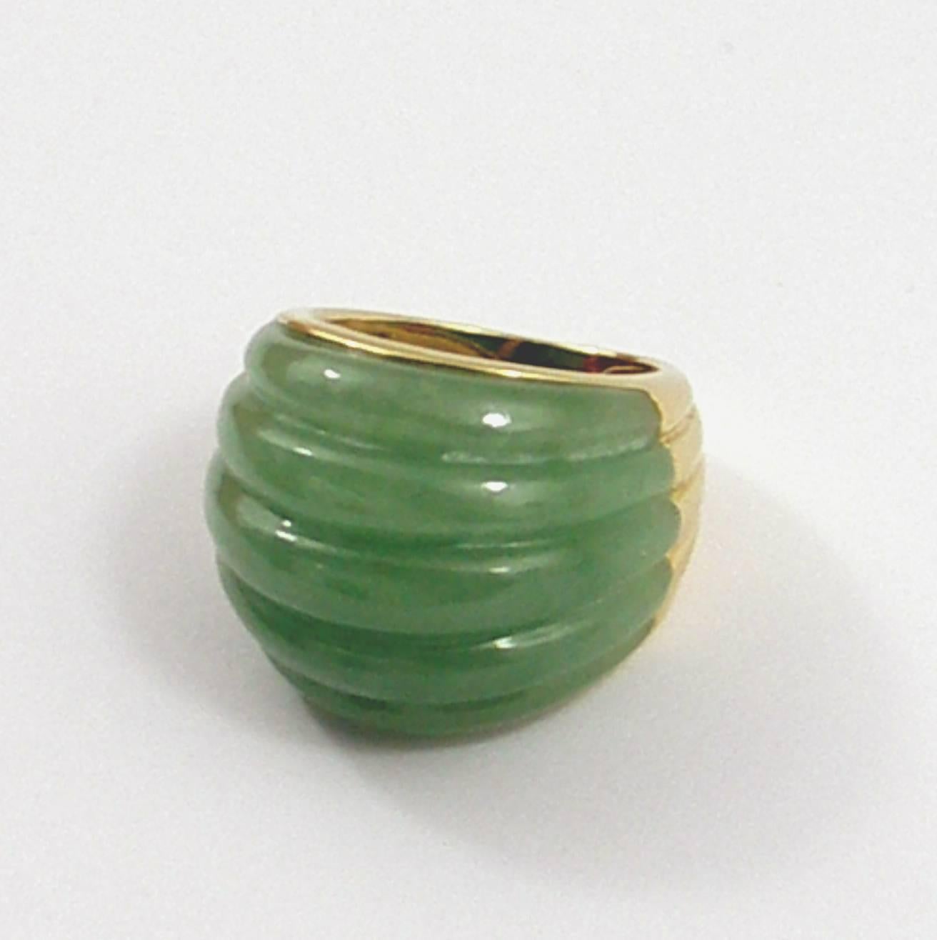 Yellow Gold and Jade Ring 1
