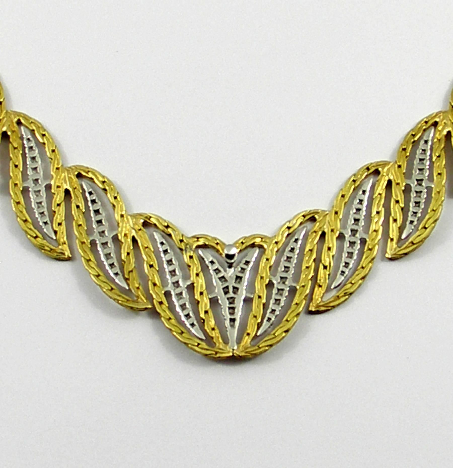 Buccellati White and Yellow Gold Necklace and Earrings with Diamonds 4