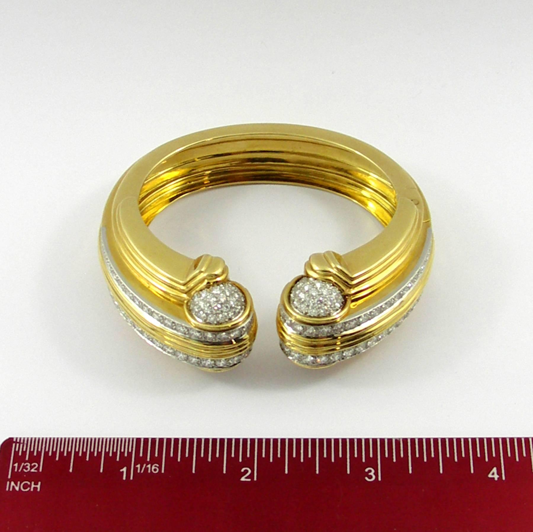 Moderne Split Front Diamond Gold Platinum Bracelet 3
