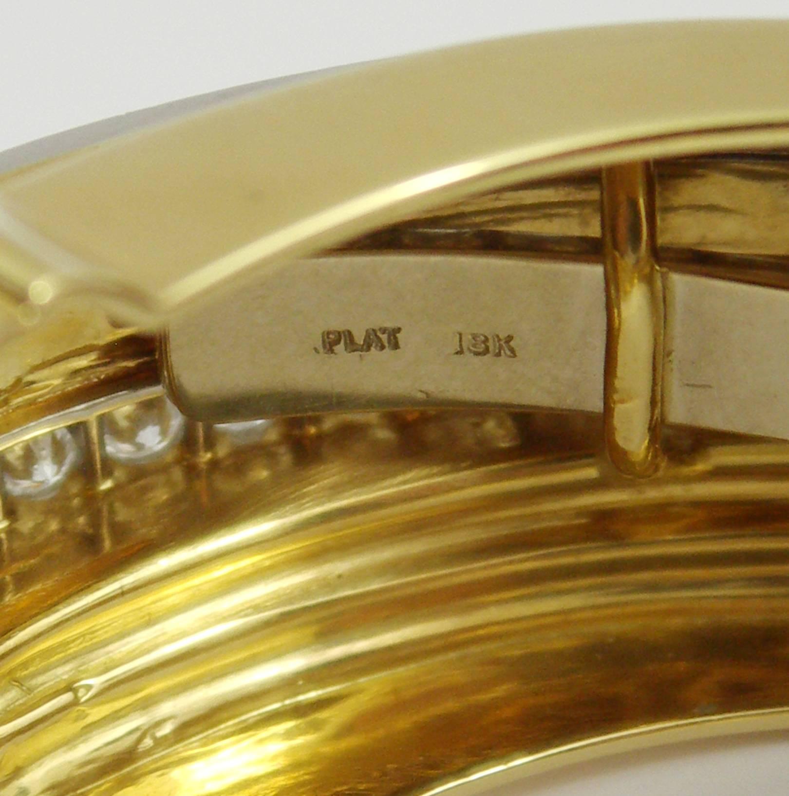 Moderne Split Front Diamond Gold Platinum Bracelet 6
