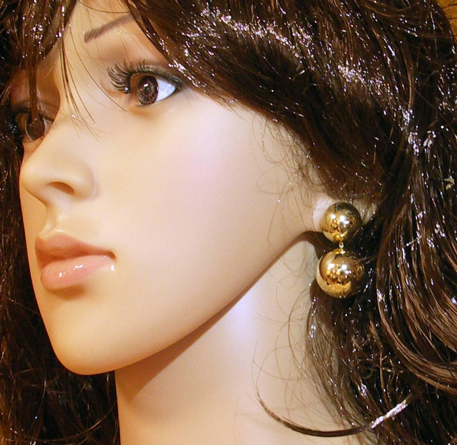gold ball dangle earrings
