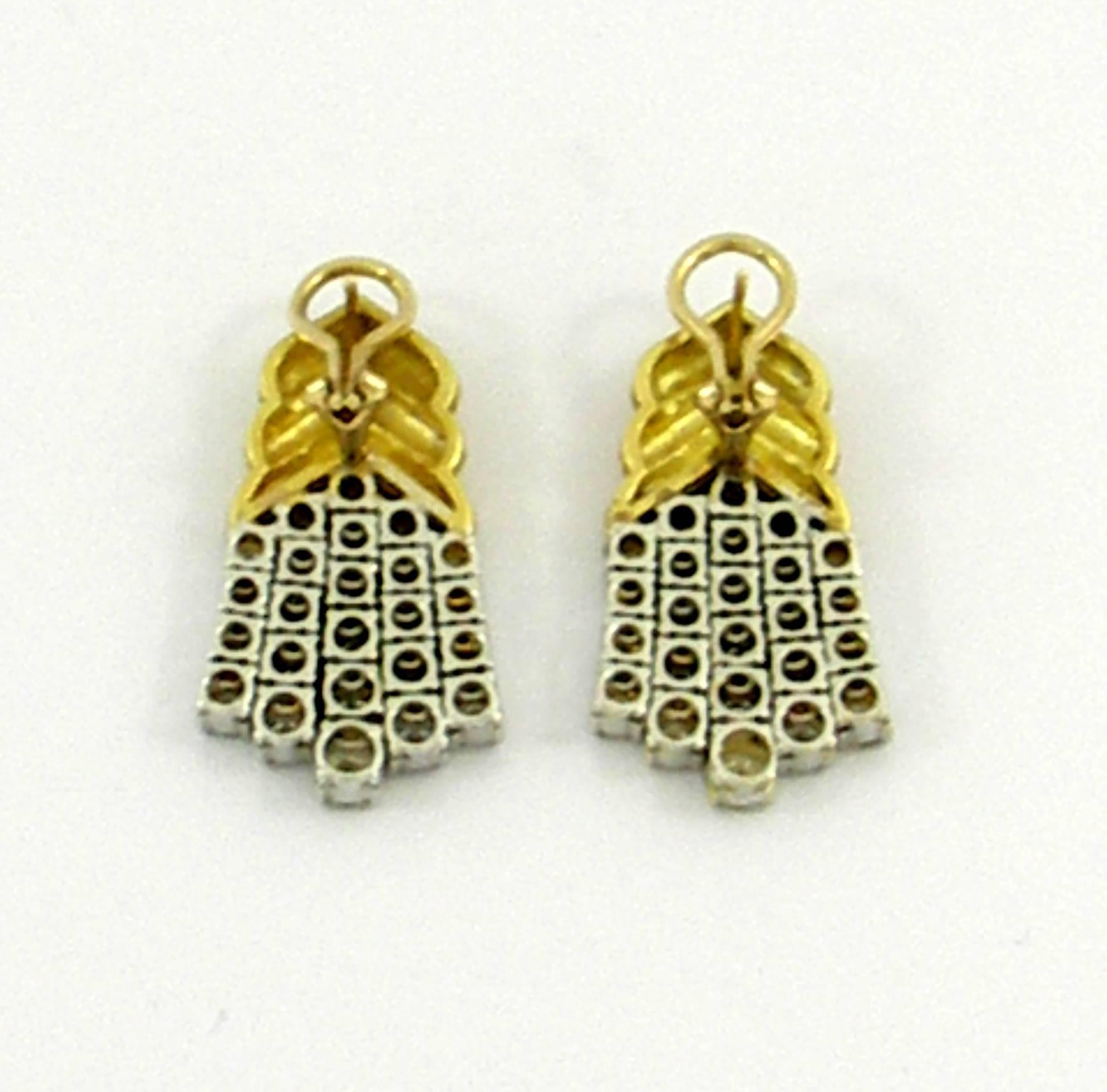 Women's Geometric Gold Diamond Hanging Earrings