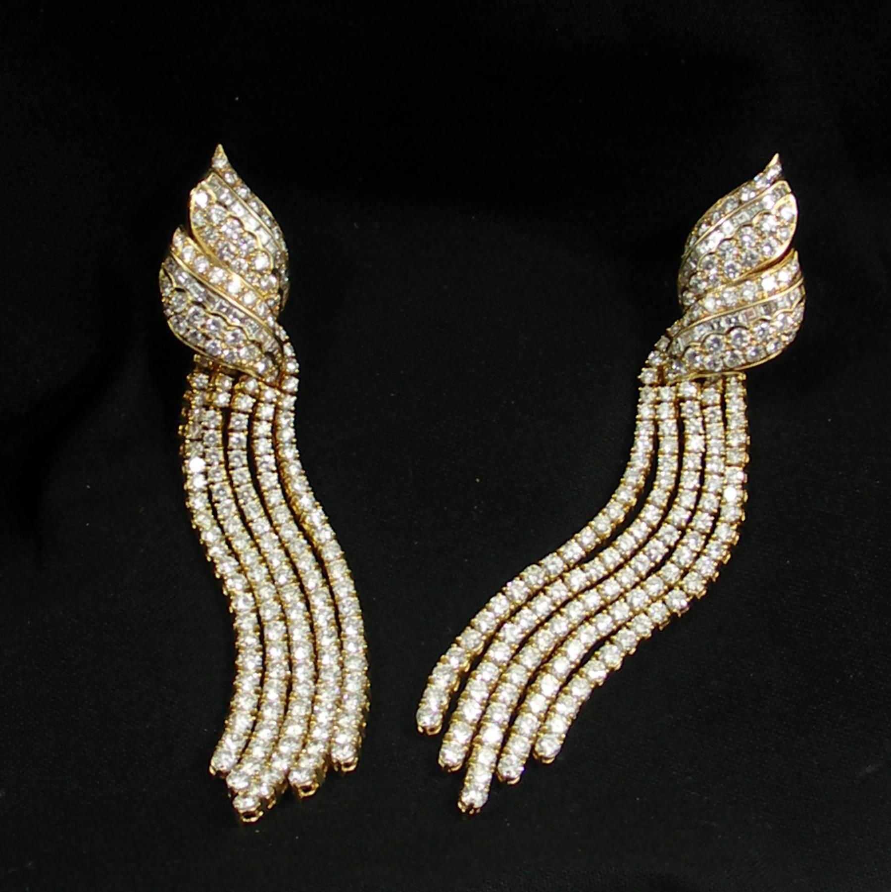 hanging diamond earrings
