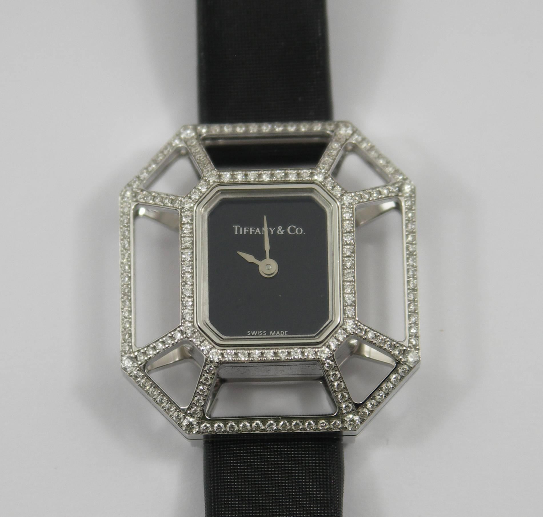 Tiffany & Co. Paloma Picasso Ladies White Gold Diamond Puzzlewatch Wristwatch 2