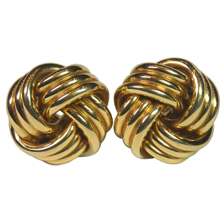 Tiffany and Co. Gold Knot Earrings at 1stDibs | tiffany gold knot earrings,  tiffany knot earrings gold