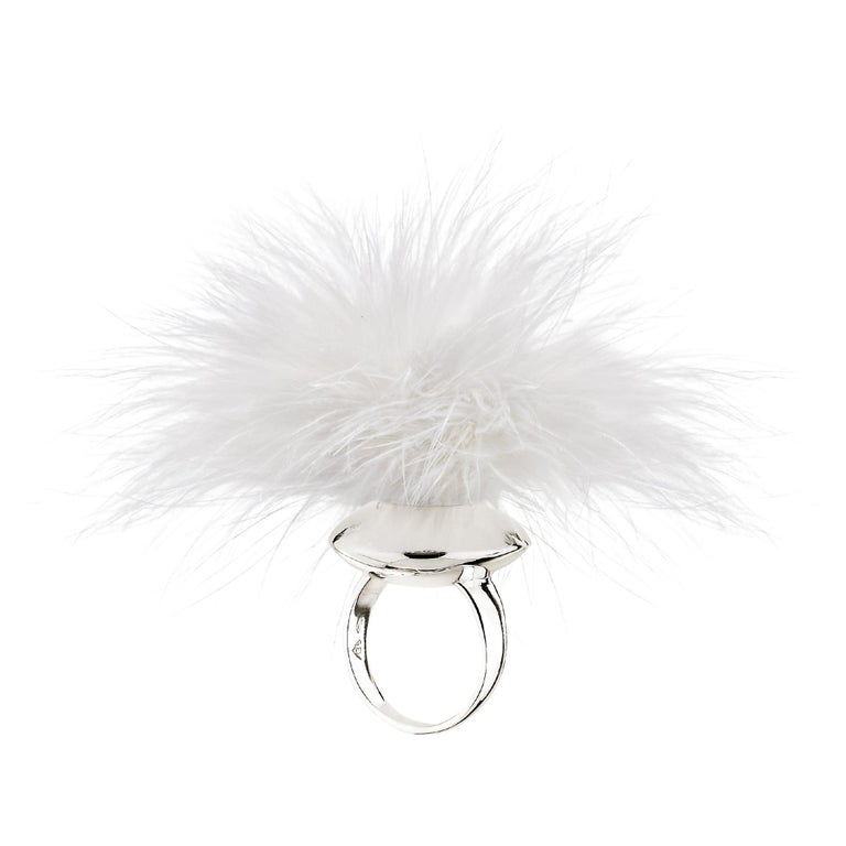 Betony Vernon "Marabou Pleasure Puff Ring" Ring Sterling Silver 925 in Stock For Sale