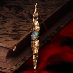 Antique Opal brooch gold Australian Natural Crystal Opal Art Nouveau Paris