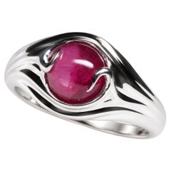 Yin and Yang Ruby Ring Gold Natural Bicolor Red Ruby July Birthstone