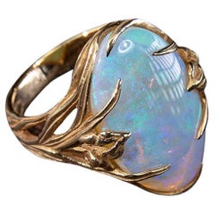 Opal Goldring Iris Verlobungsring Australienischer Opal