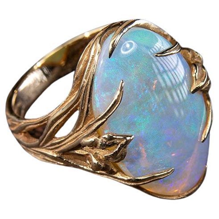 Opal Gold Ring Iris Engagement Ring Australian Opal Wedding For Sale
