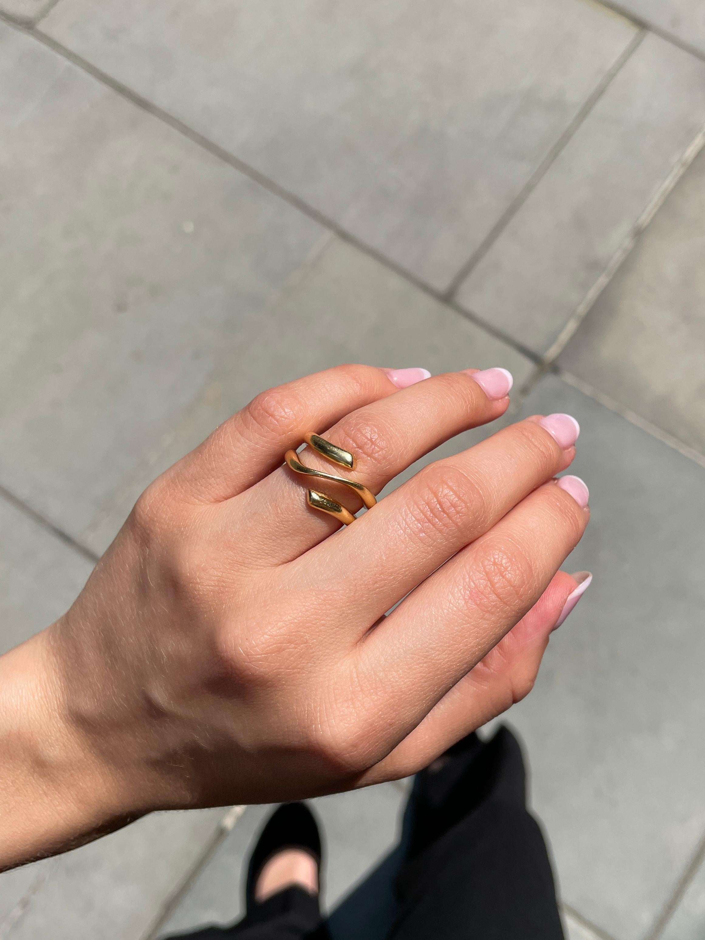 Donna Georg Jensen Magic Ring Anello in oro giallo 18 carati, Danimarca in vendita