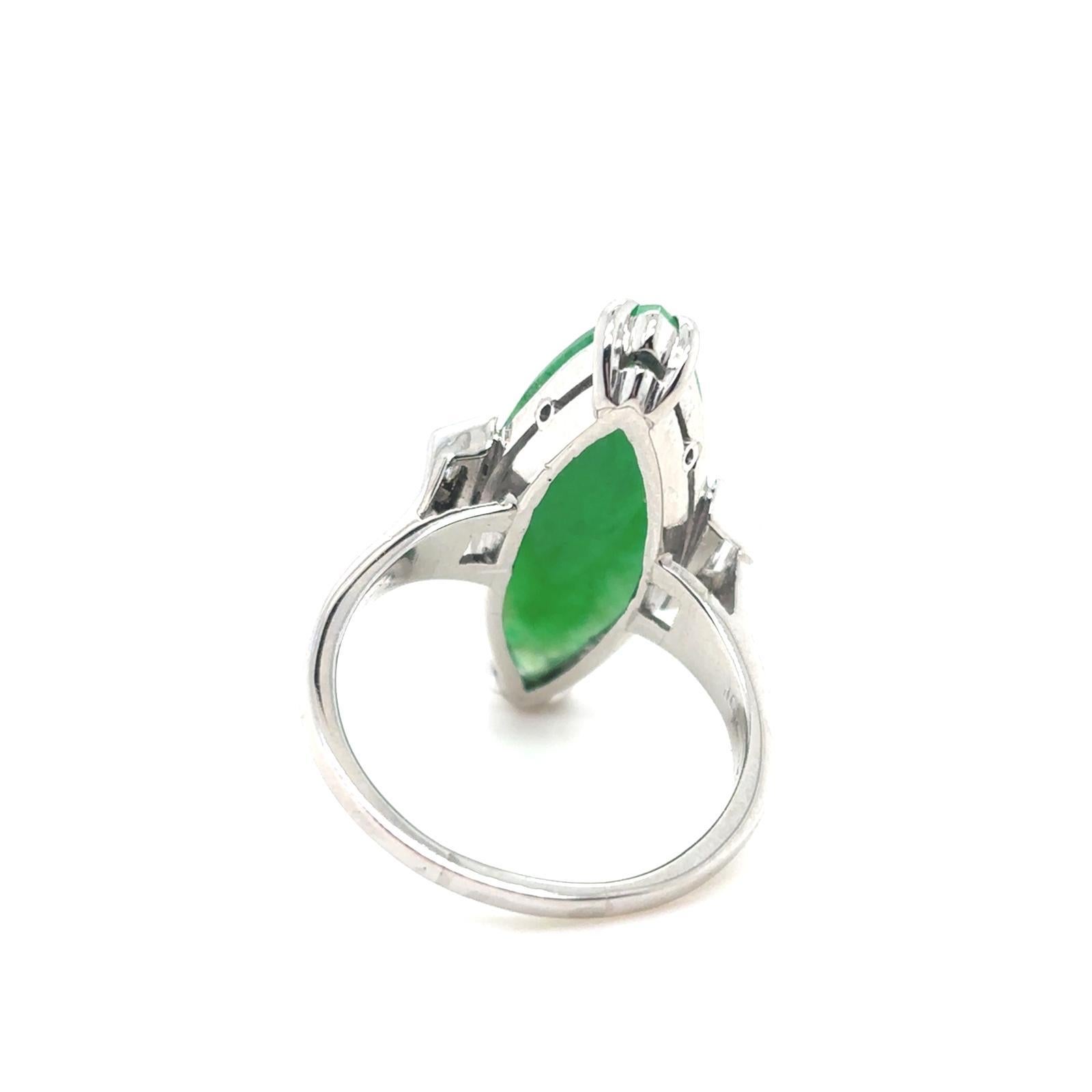Bague Vintage Jadeite Diamant Platine Circa 1940 Pour femmes en vente