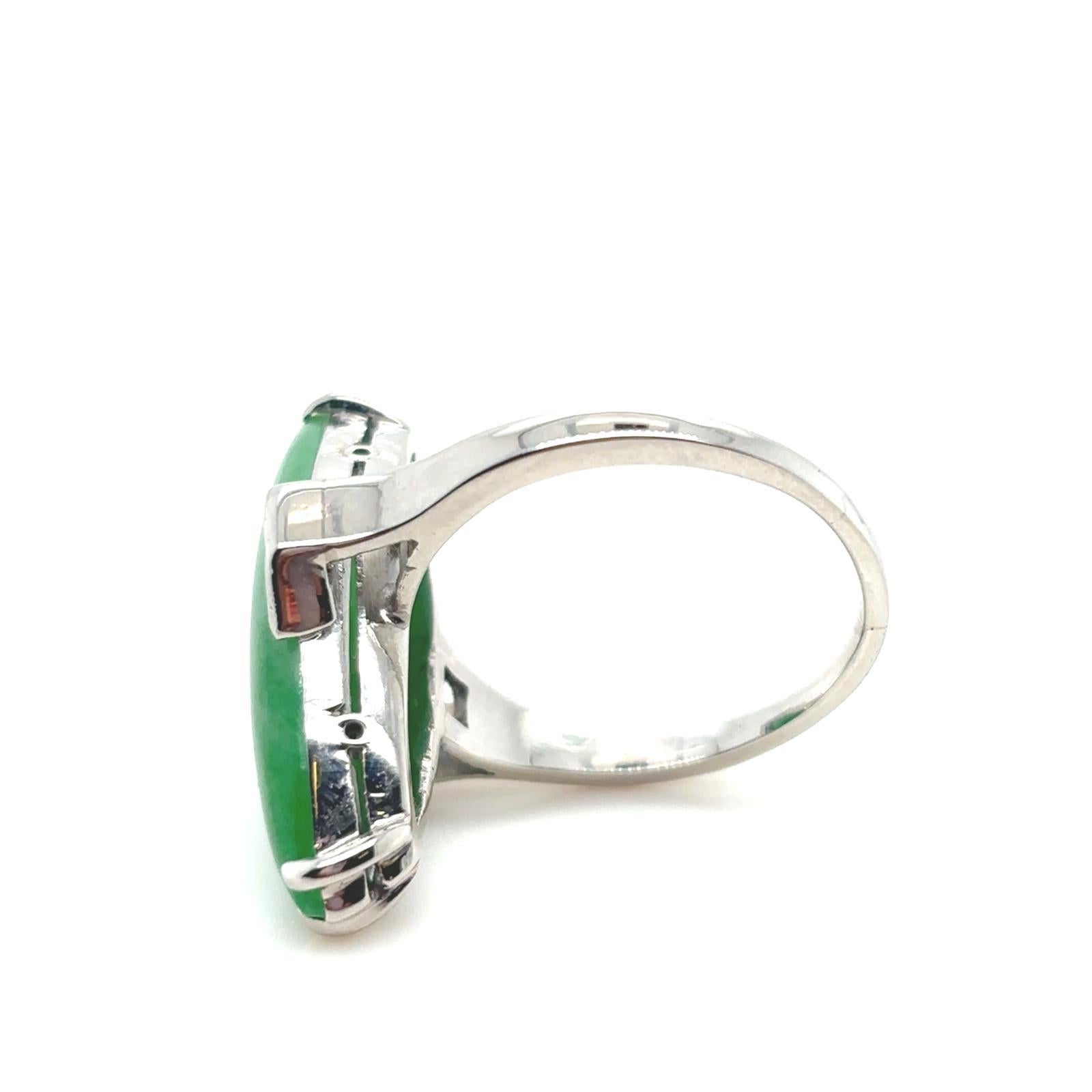 Bague Vintage Jadeite Diamant Platine Circa 1940 en vente 1
