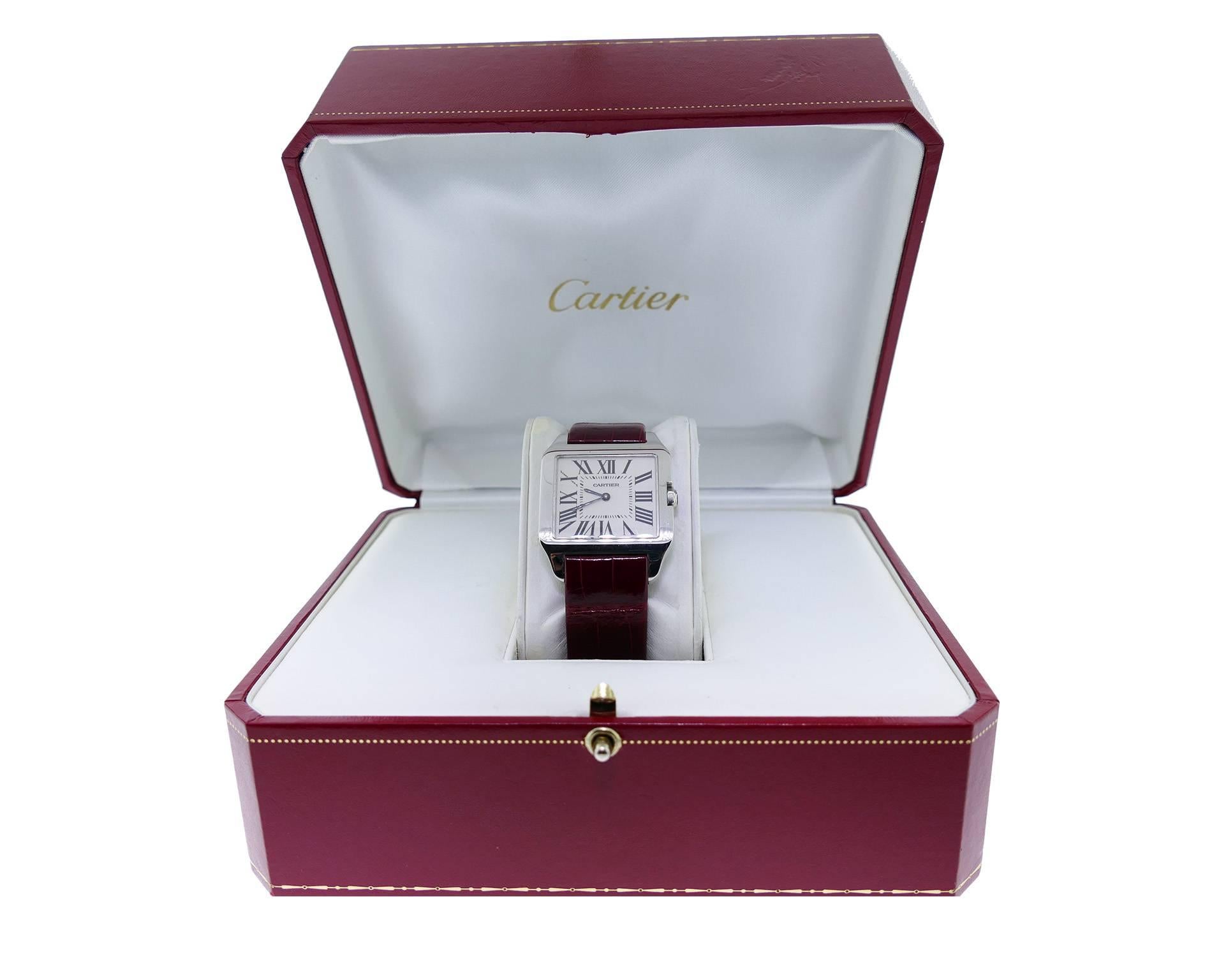 Cartier White Gold Santos Dumont Wristwatch Ref W2009451 3