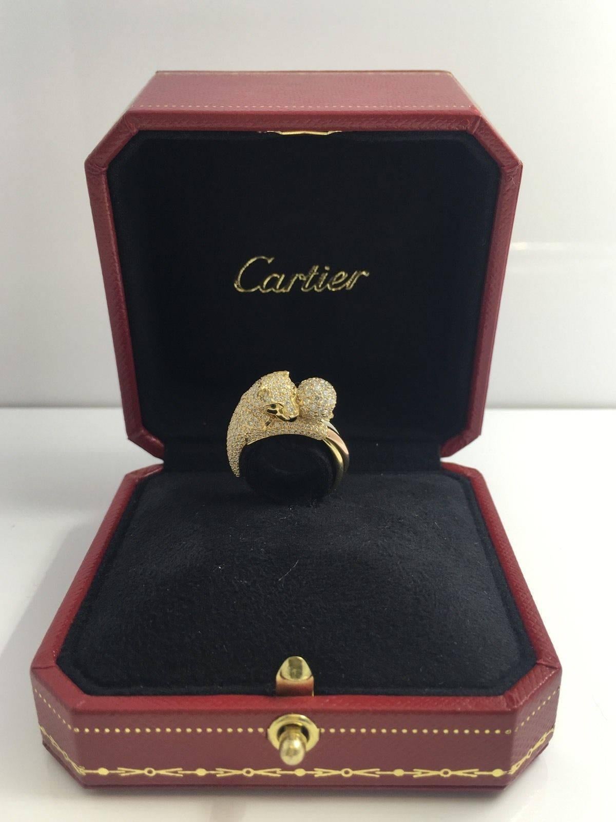 Cartier Panther Diamond Gold Ring 3