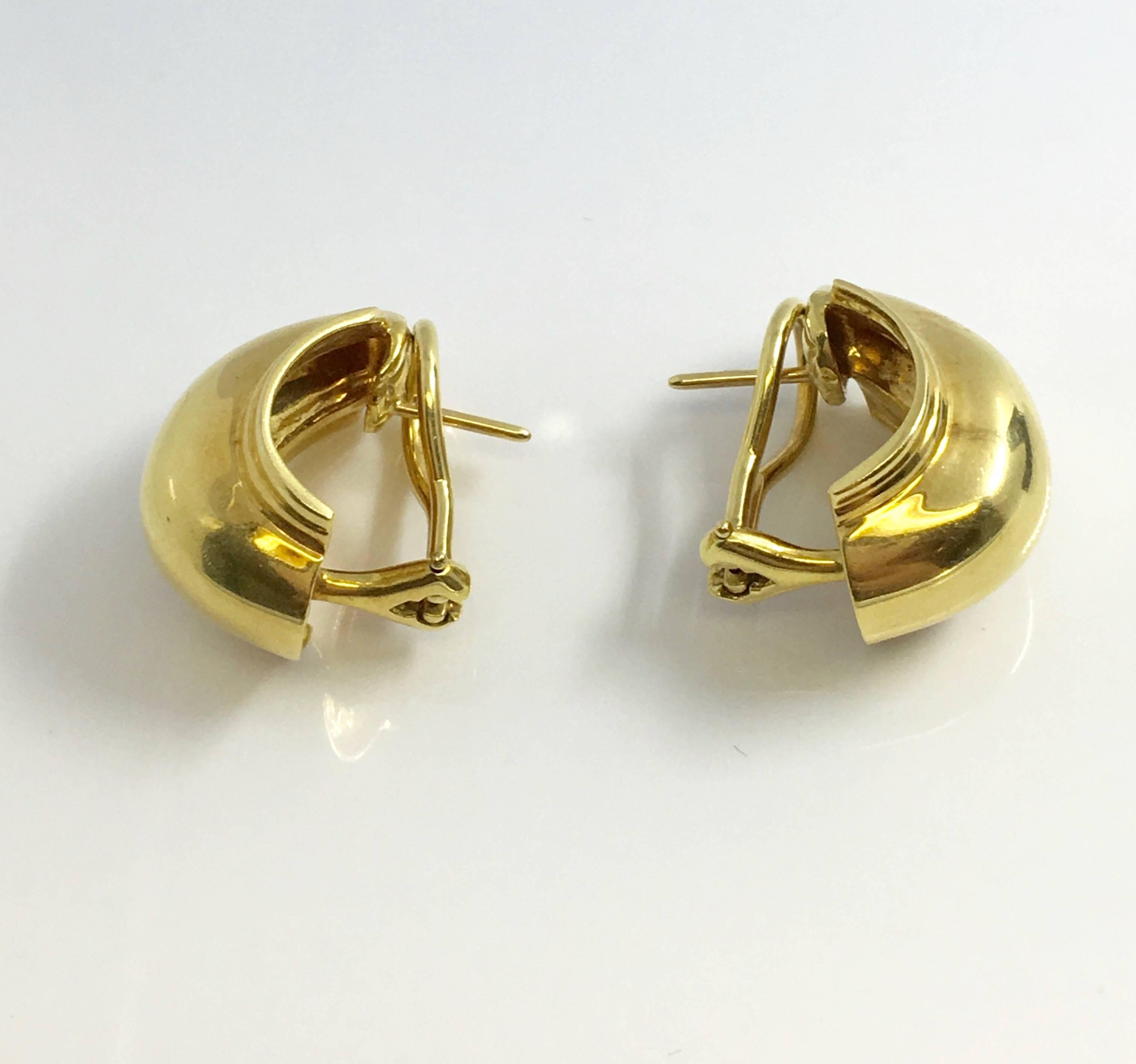 Tiffany & Co. Paloma Picasso 18k Gold Hoop Earrings Vintage 1