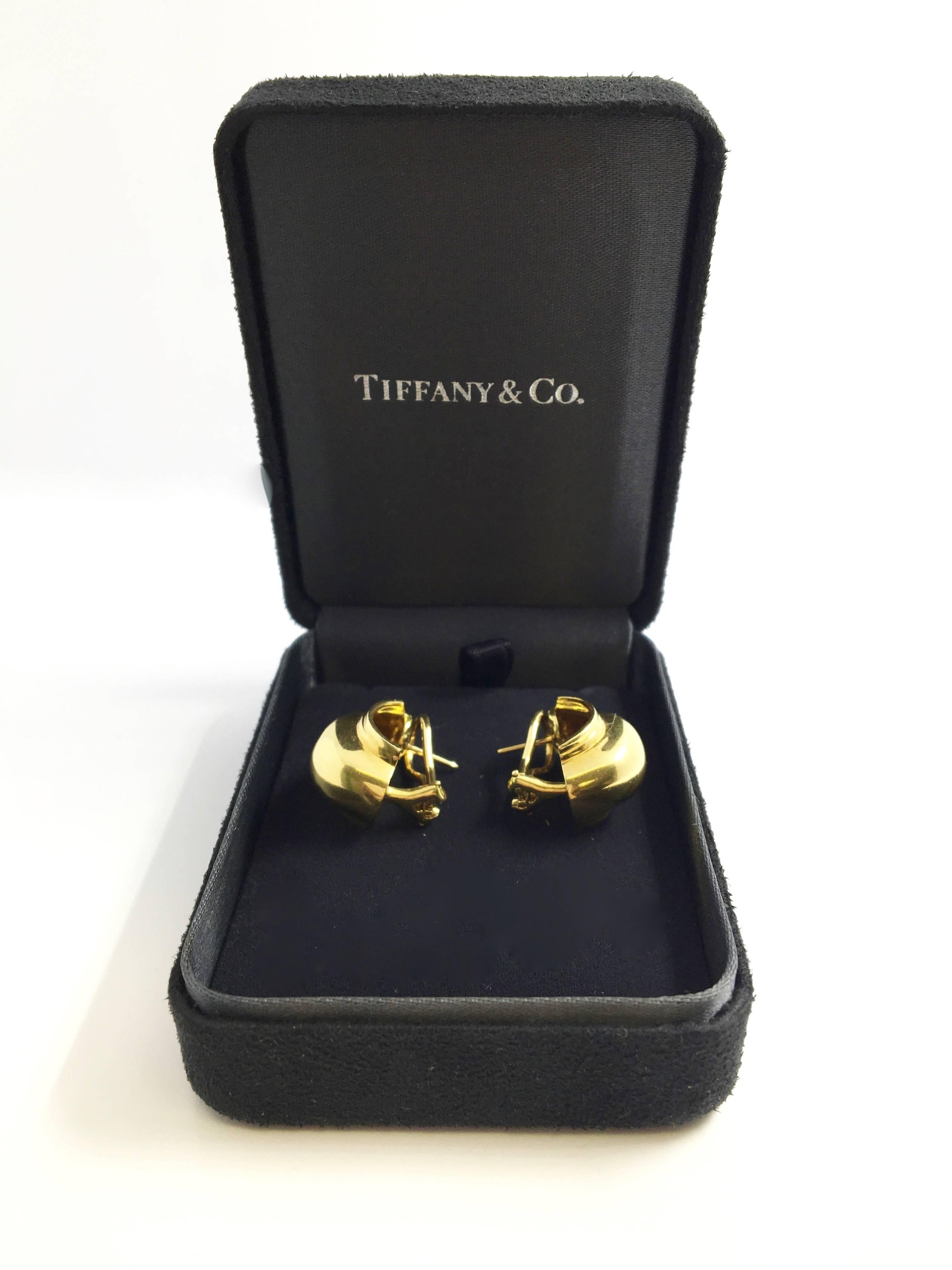 Tiffany & Co. Paloma Picasso 18k Gold Hoop Earrings Vintage 4