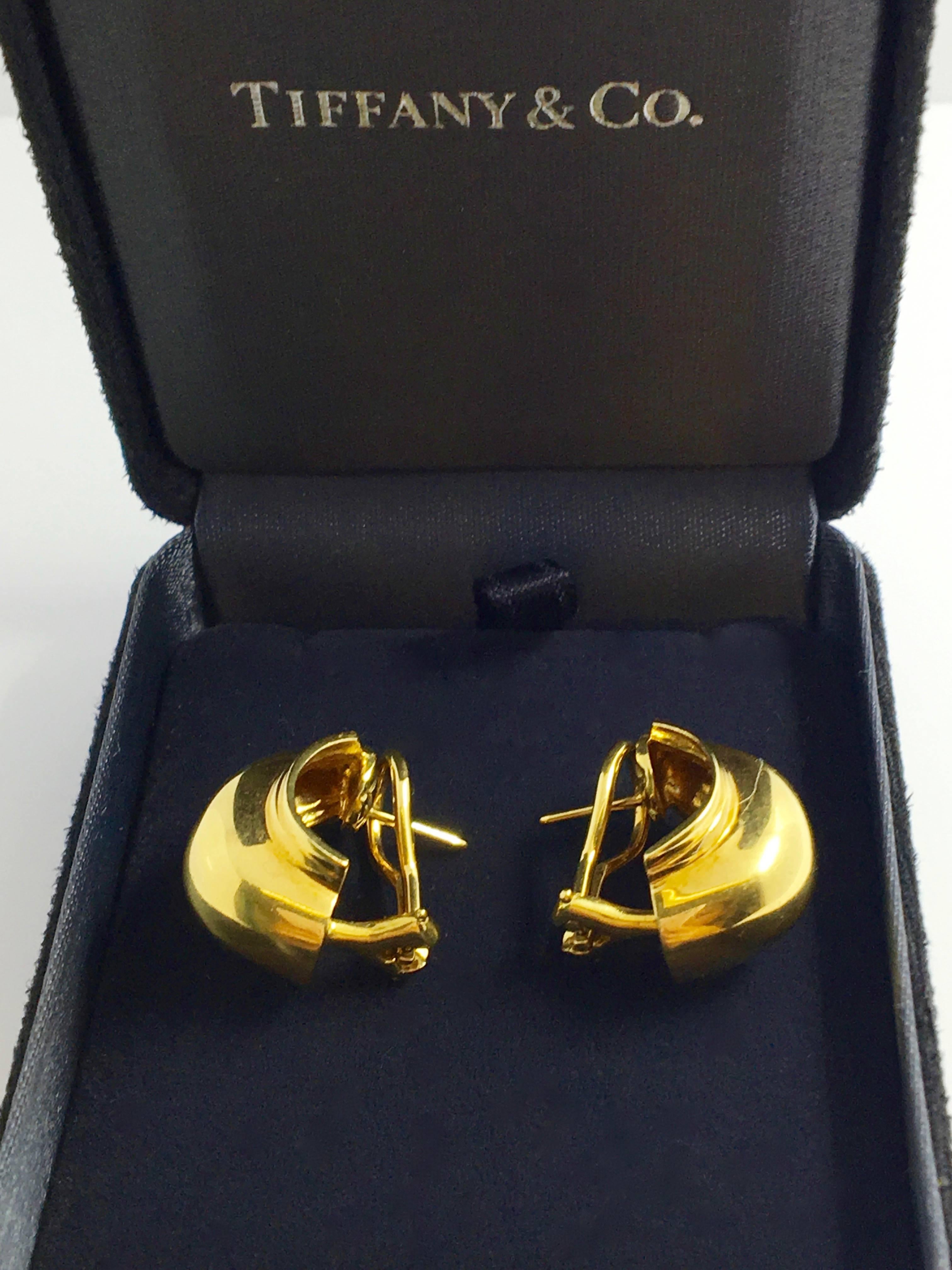 Tiffany & Co. Paloma Picasso 18k Gold Hoop Earrings Vintage 5