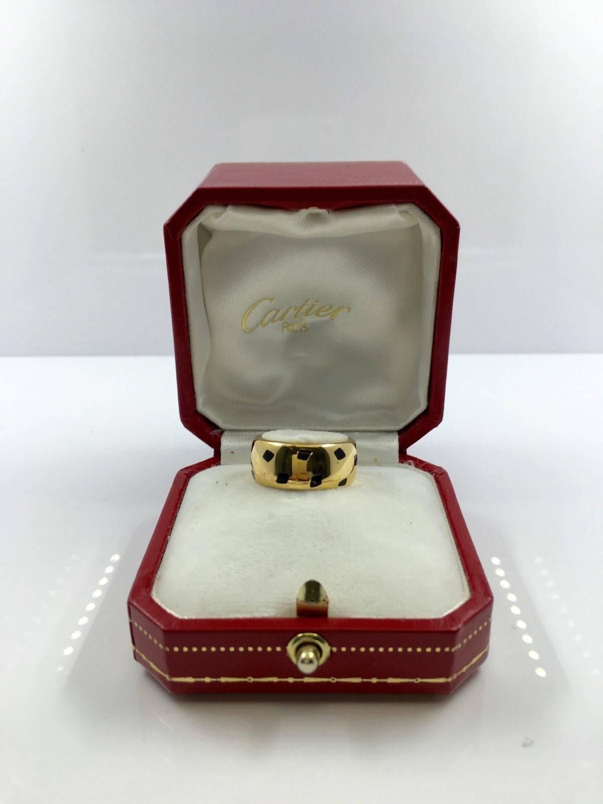 PRODUCT DETAILS 

Metal Type: 18K Yellow Gold
Hallmark: 750 cartier
Signature: Cartier
Metal Finish: High Polish
Total Item Weight (g):13.6 gram
Condition: Excellent. 
MeasurementsOrnament Width 8.70mm