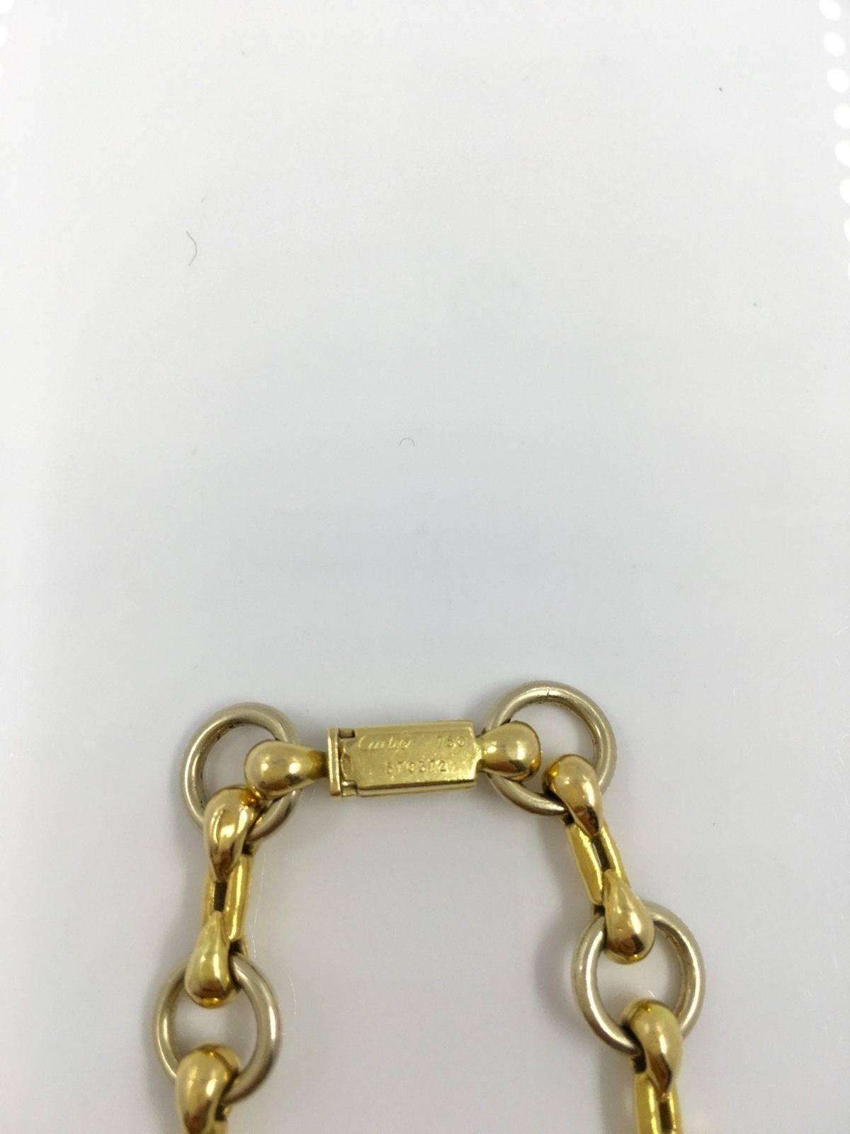 Cartier 18K Two Tone Gold Chain Link Bracelet In Excellent Condition In Miami, FL