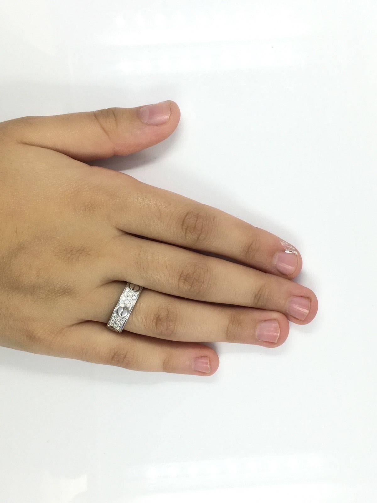 Women's or Men's Cartier LOVE Diamond White Gold Ring