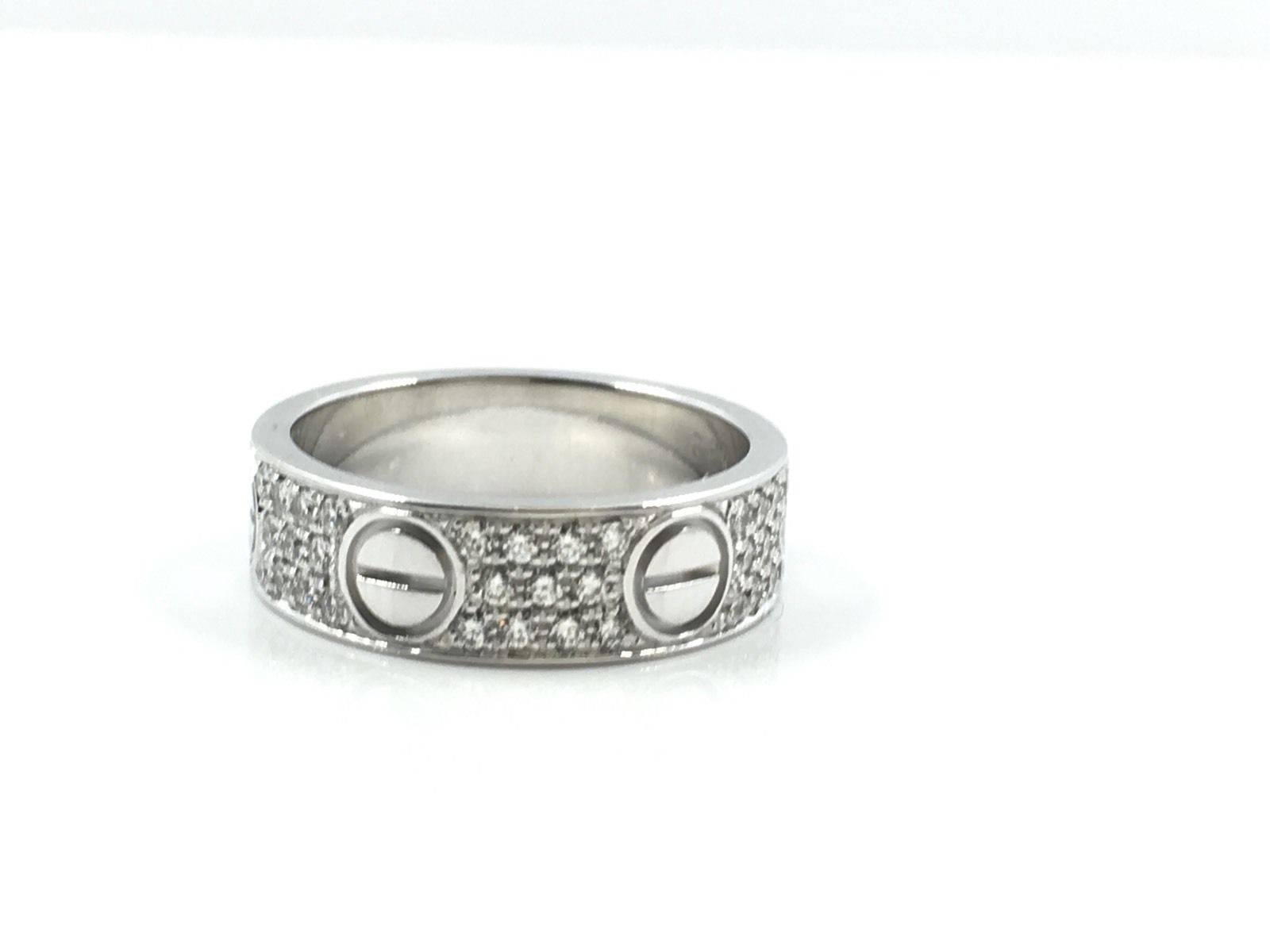 Cartier LOVE Diamond White Gold Ring 2