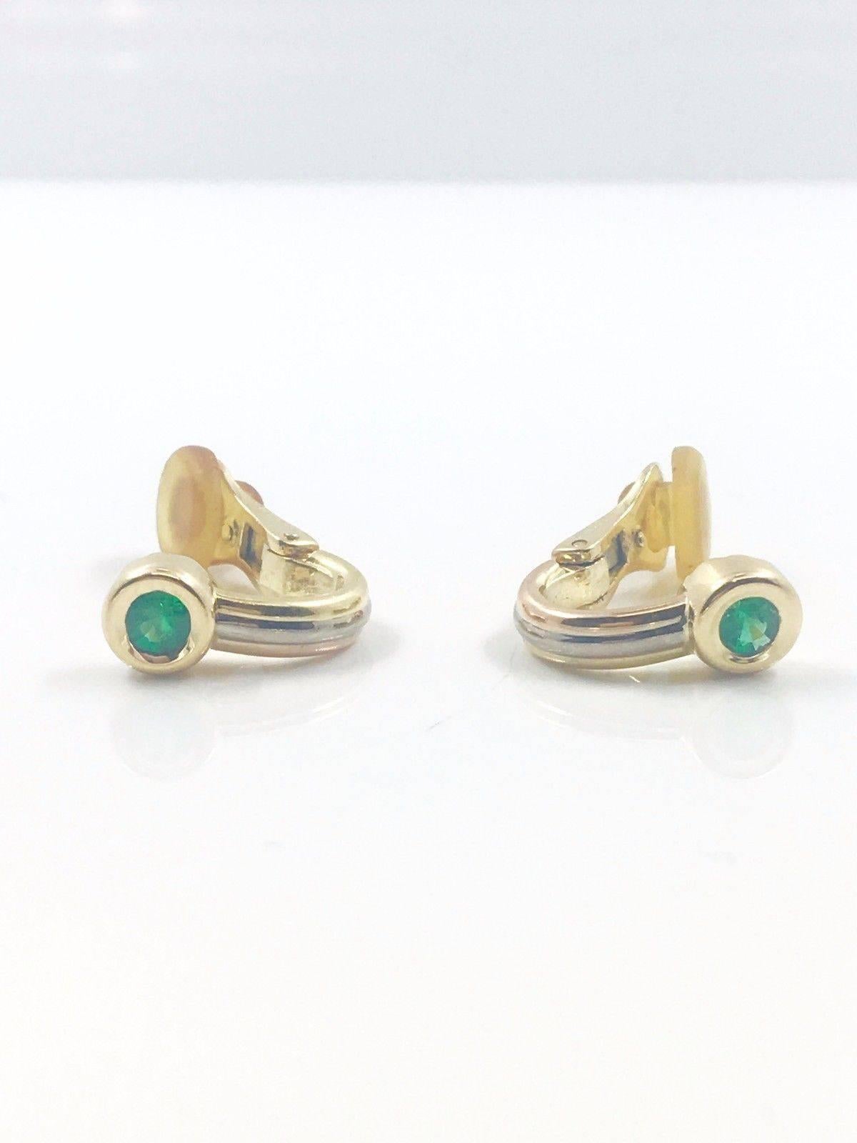 Cartier Gold Hoop Emerald Earrings 1
